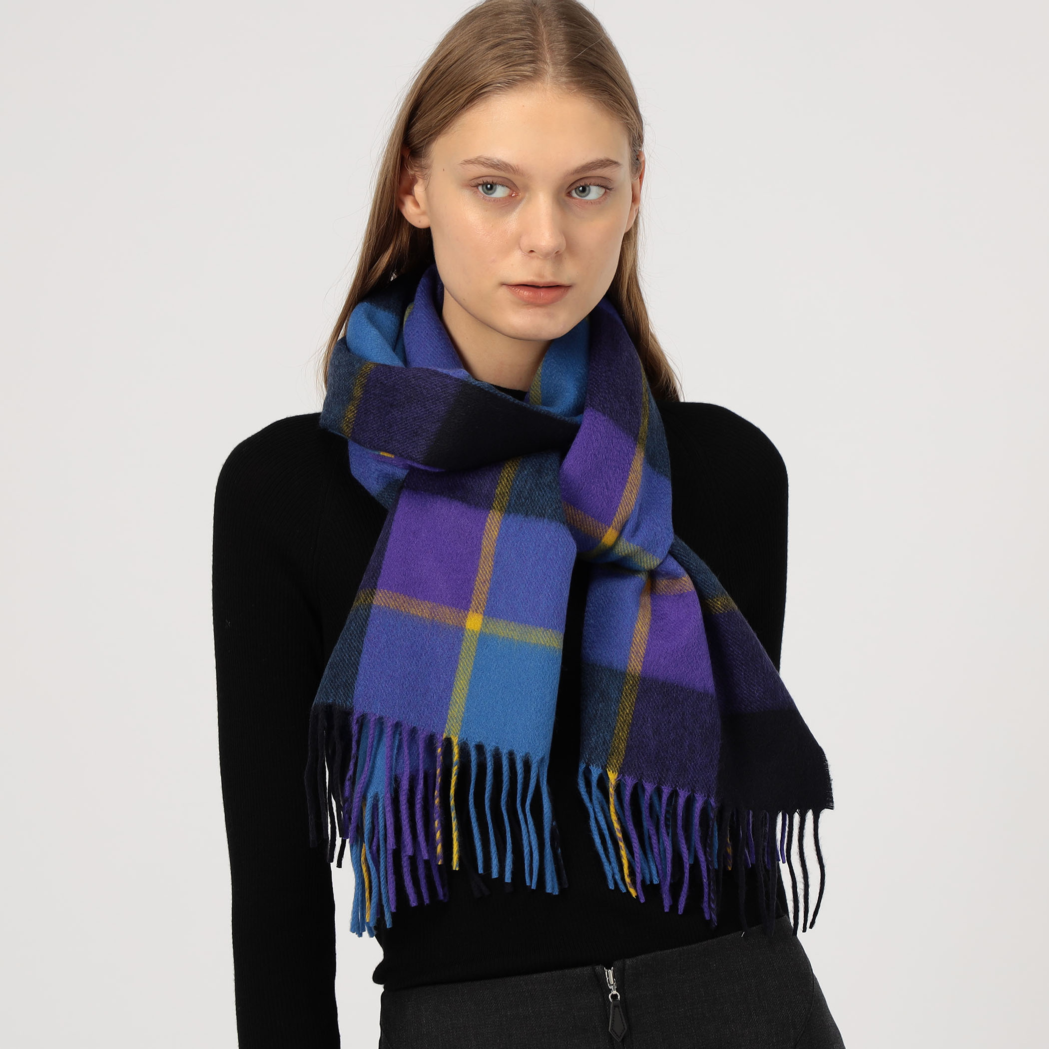 未使用　Joshua Ellis ブロックチェックストール JE52301-1_600x600_crop_center.