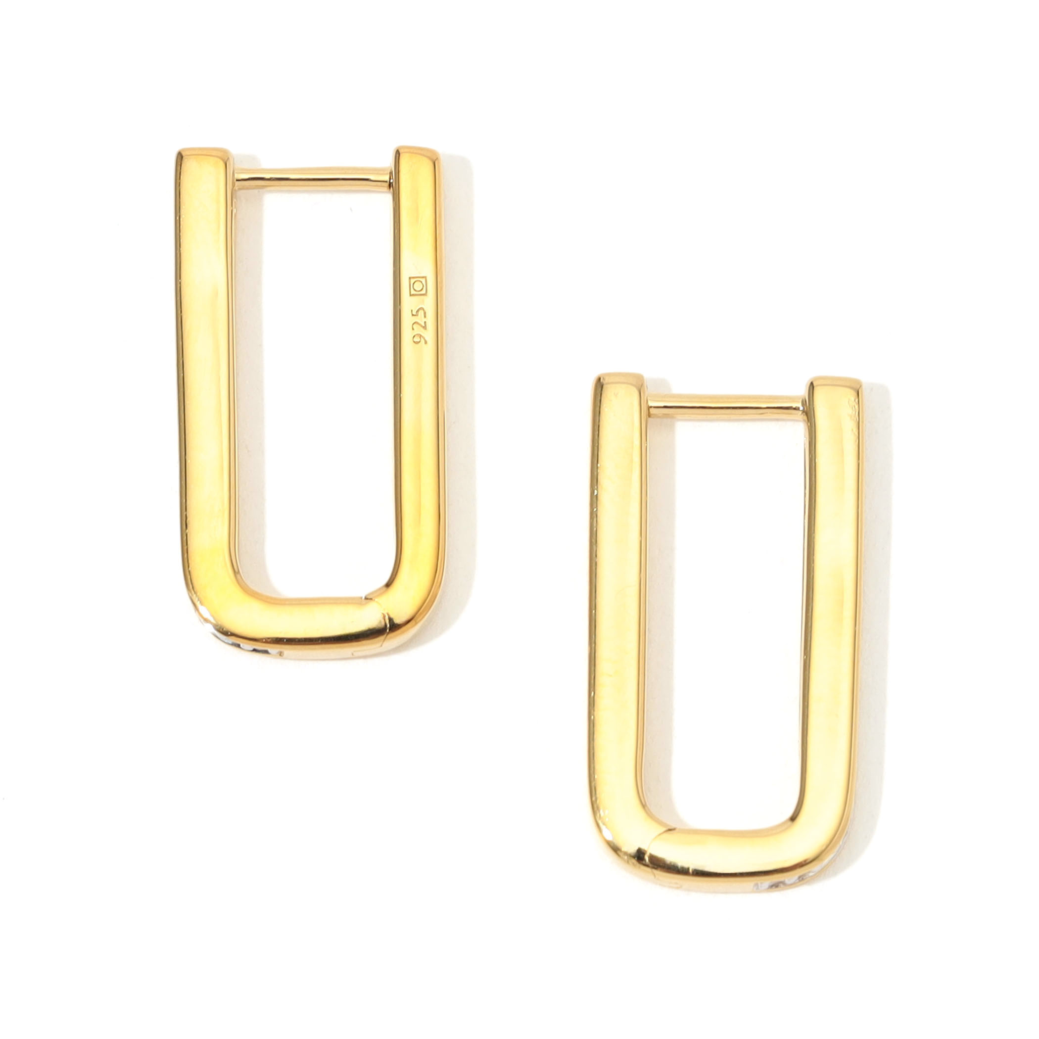 Otiumberg. Pave Edged Rectangle フープピアス