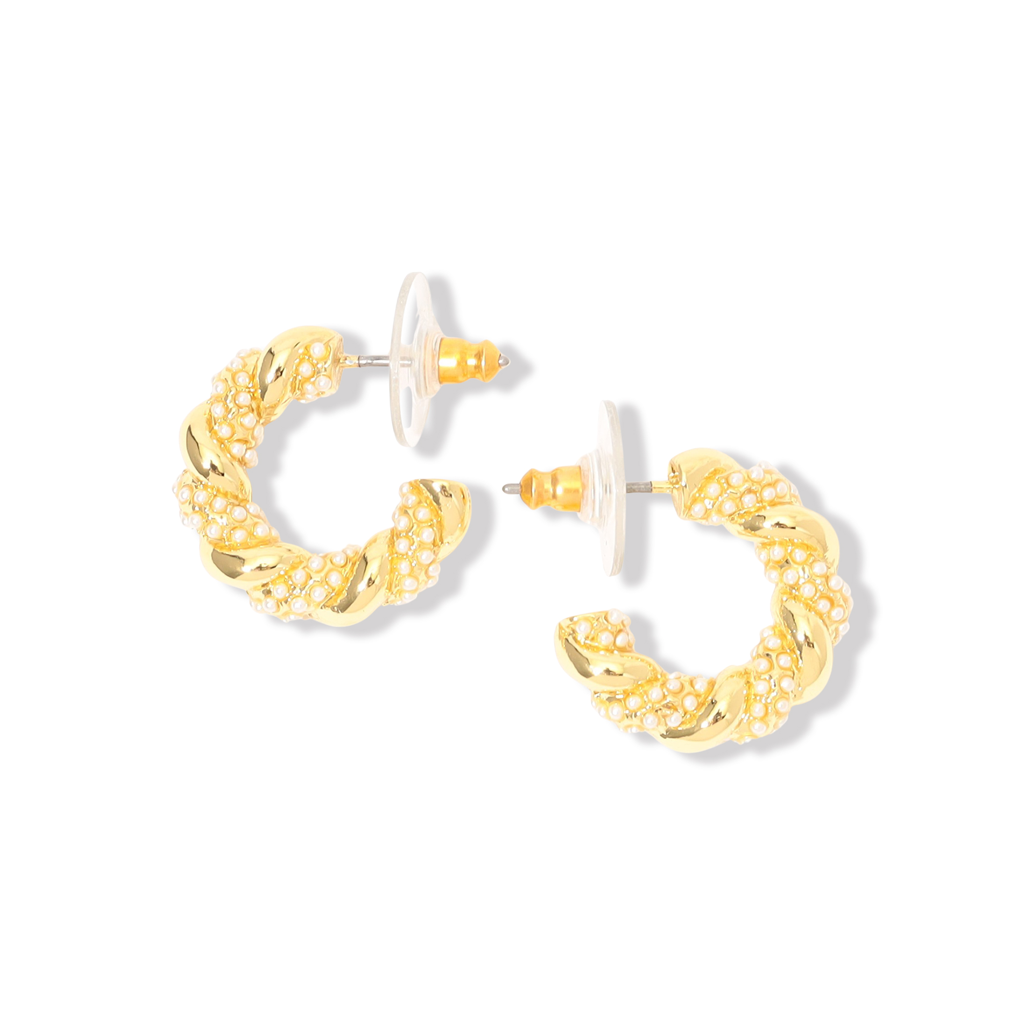 Kenneth Jay Lane Pearl Pave Hoops ピアス