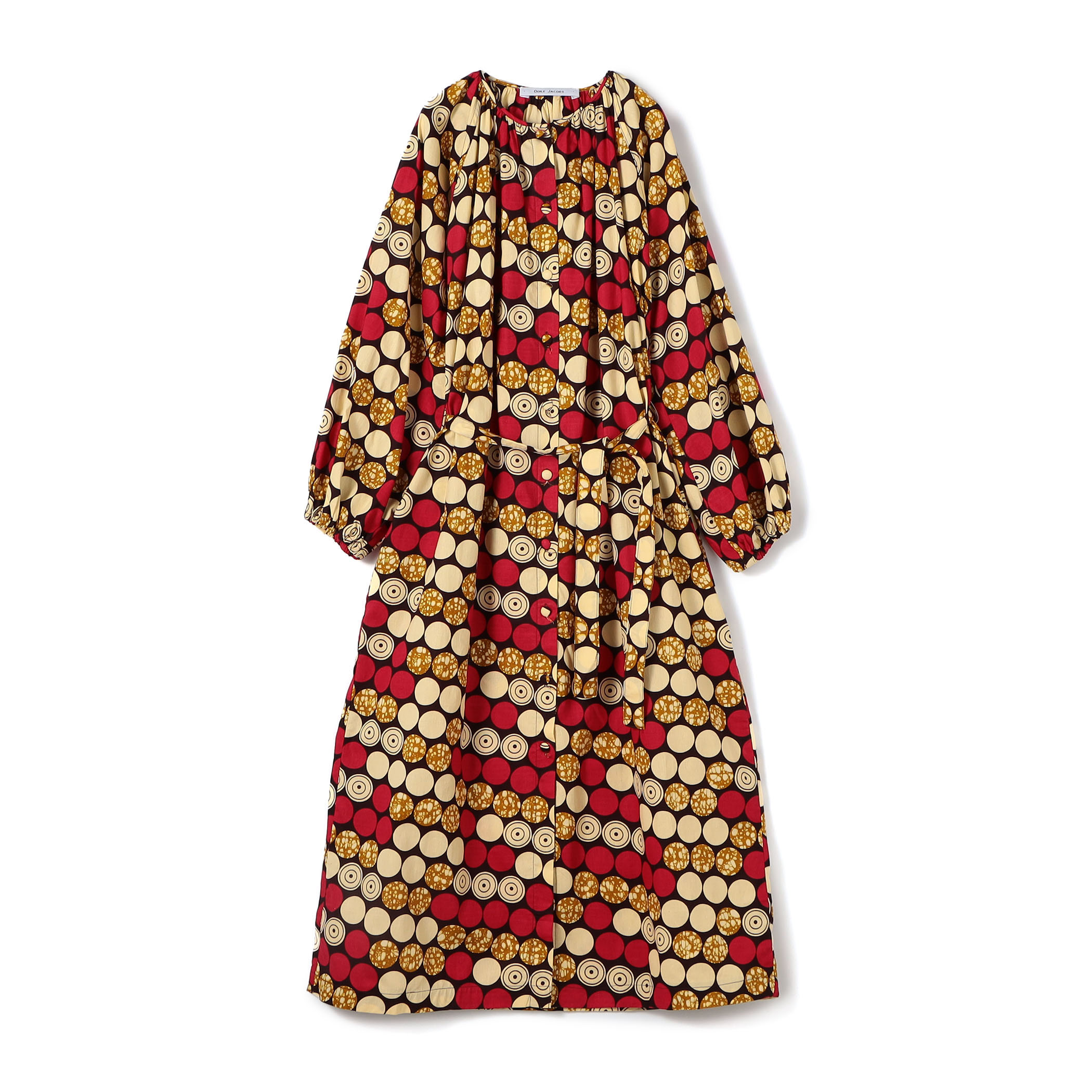 ODILE JACOBS wax cotton button dress コットン ワンピース 