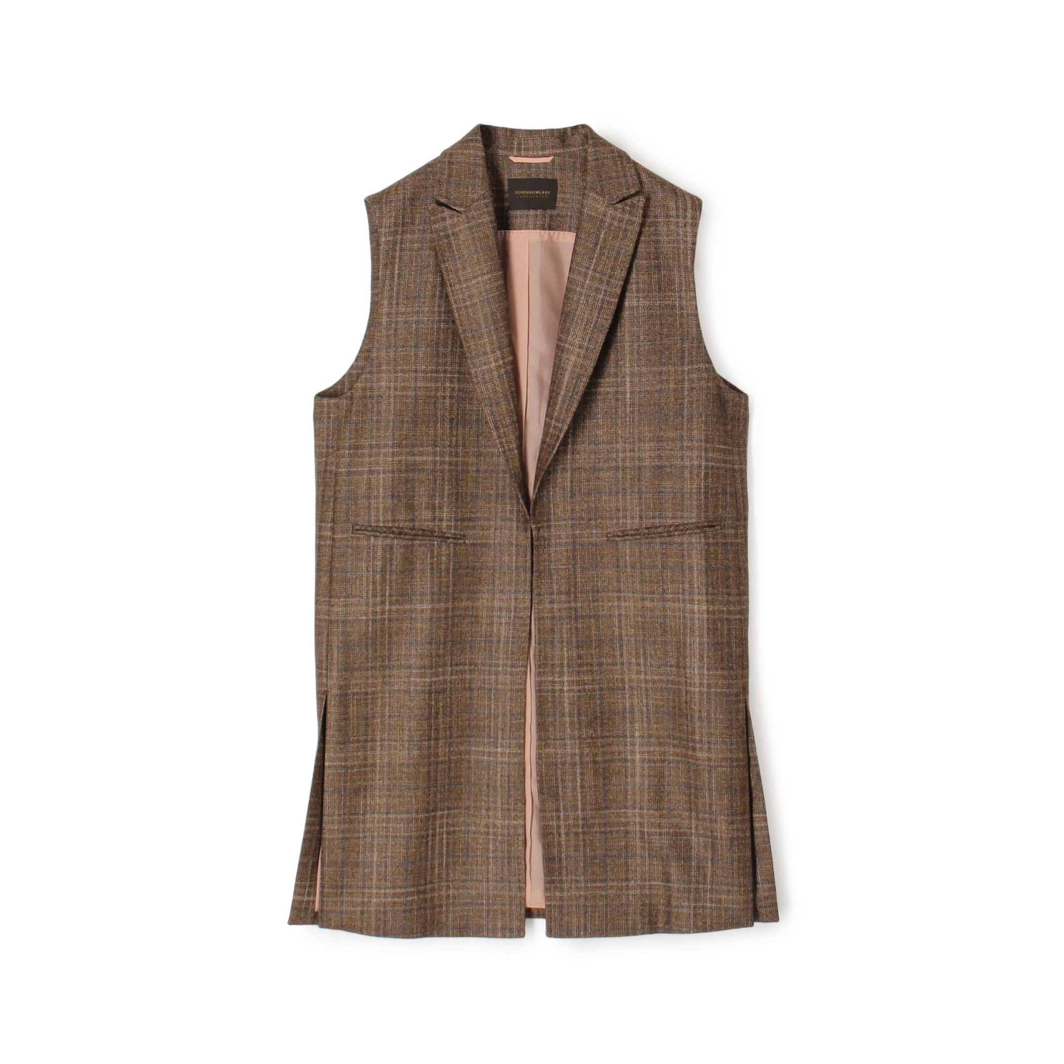 SILK AIR GLEN CHECK ロングジレ