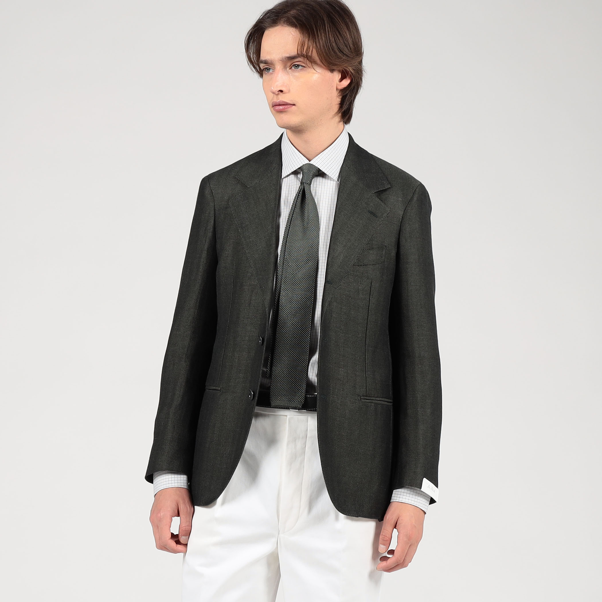 マ*k様 未使用品！De Petrillo リネンジャケット 48 スペンスブラ □【別注】De Petrillo リネンコットン シングルブレステッド3B