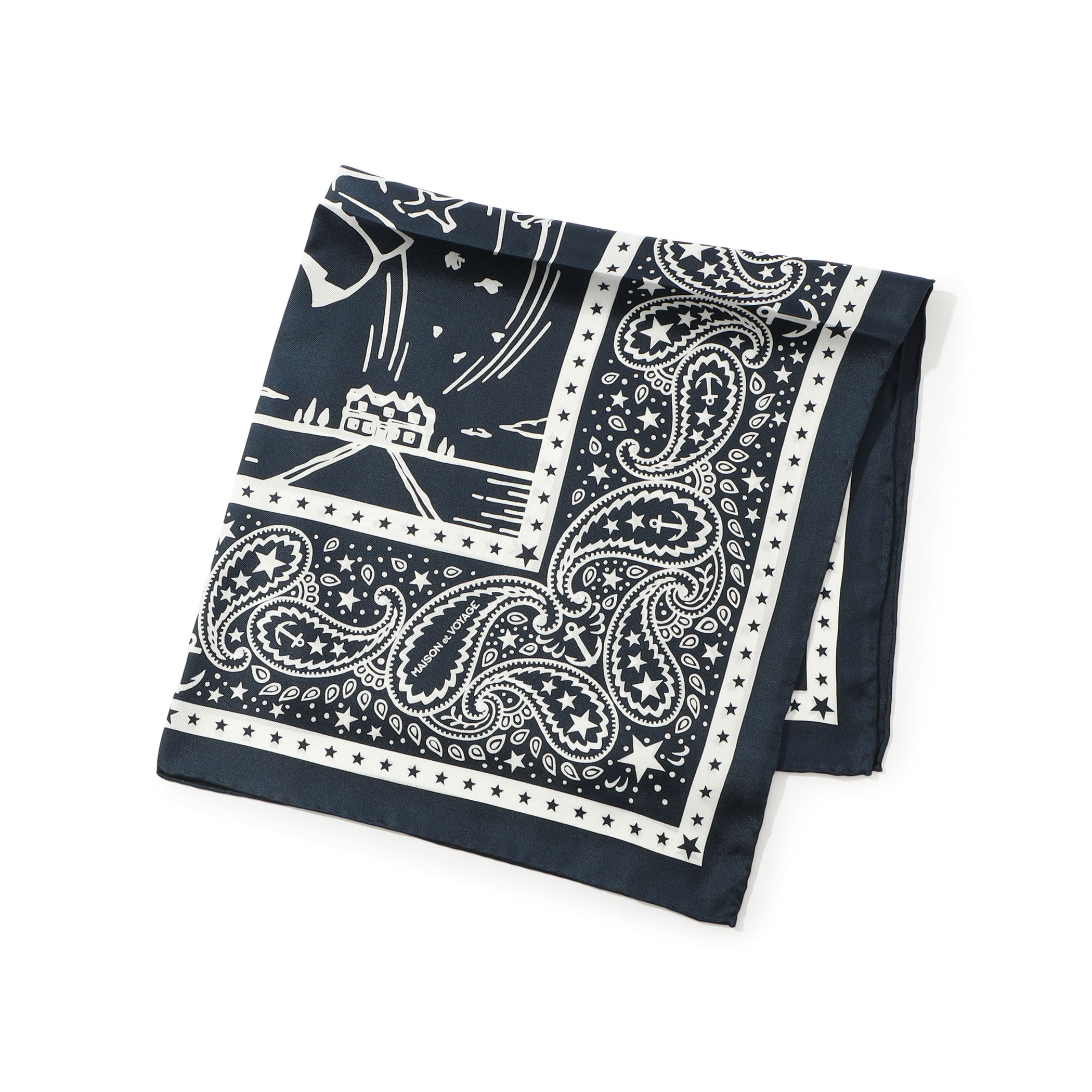 MAISON et VOYAGE シルクツイル バンダナスカーフ