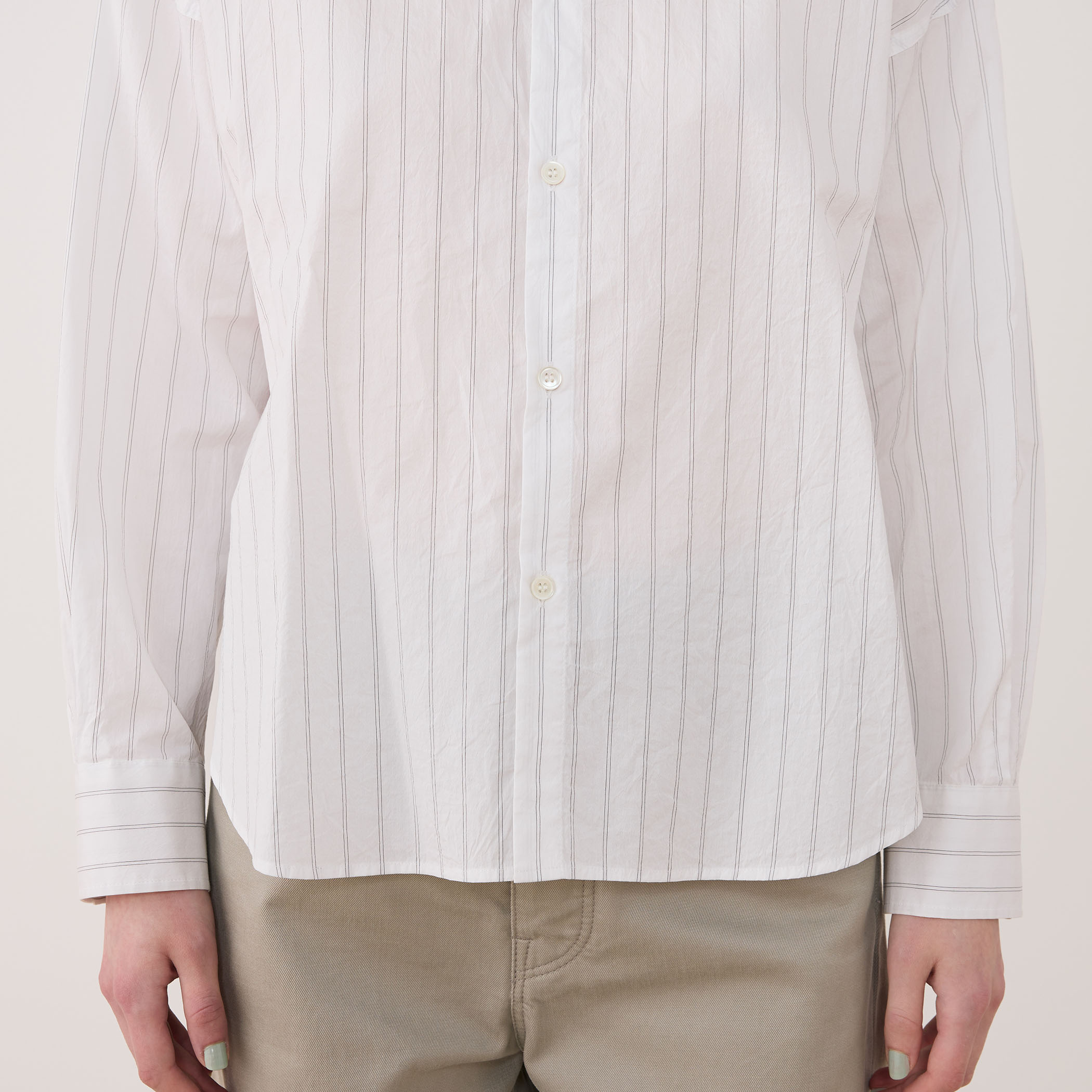 コットンシルクブロード ドロップショルダーシャツ｜トゥモローランド