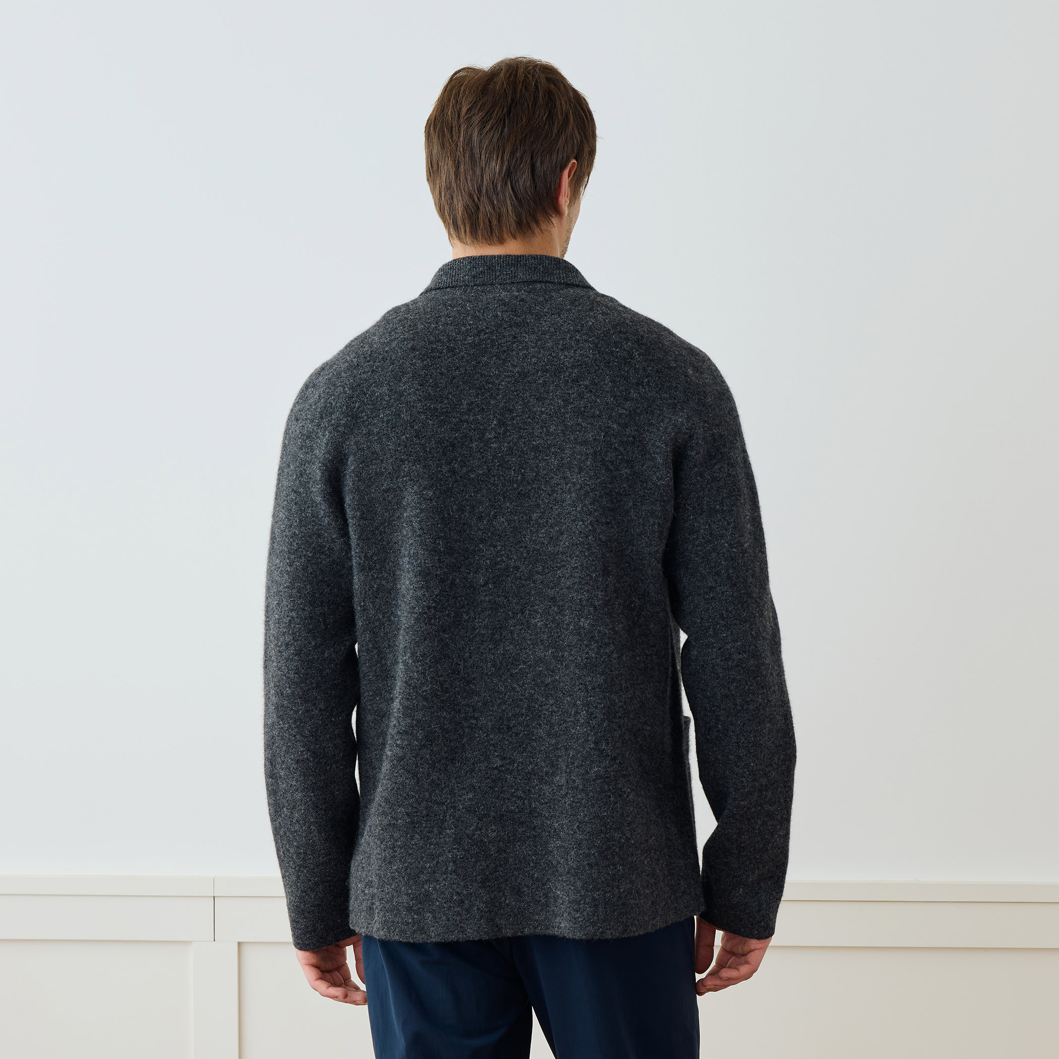 カシミヤナイロン ラペルカラーカーディガン MWAS2150