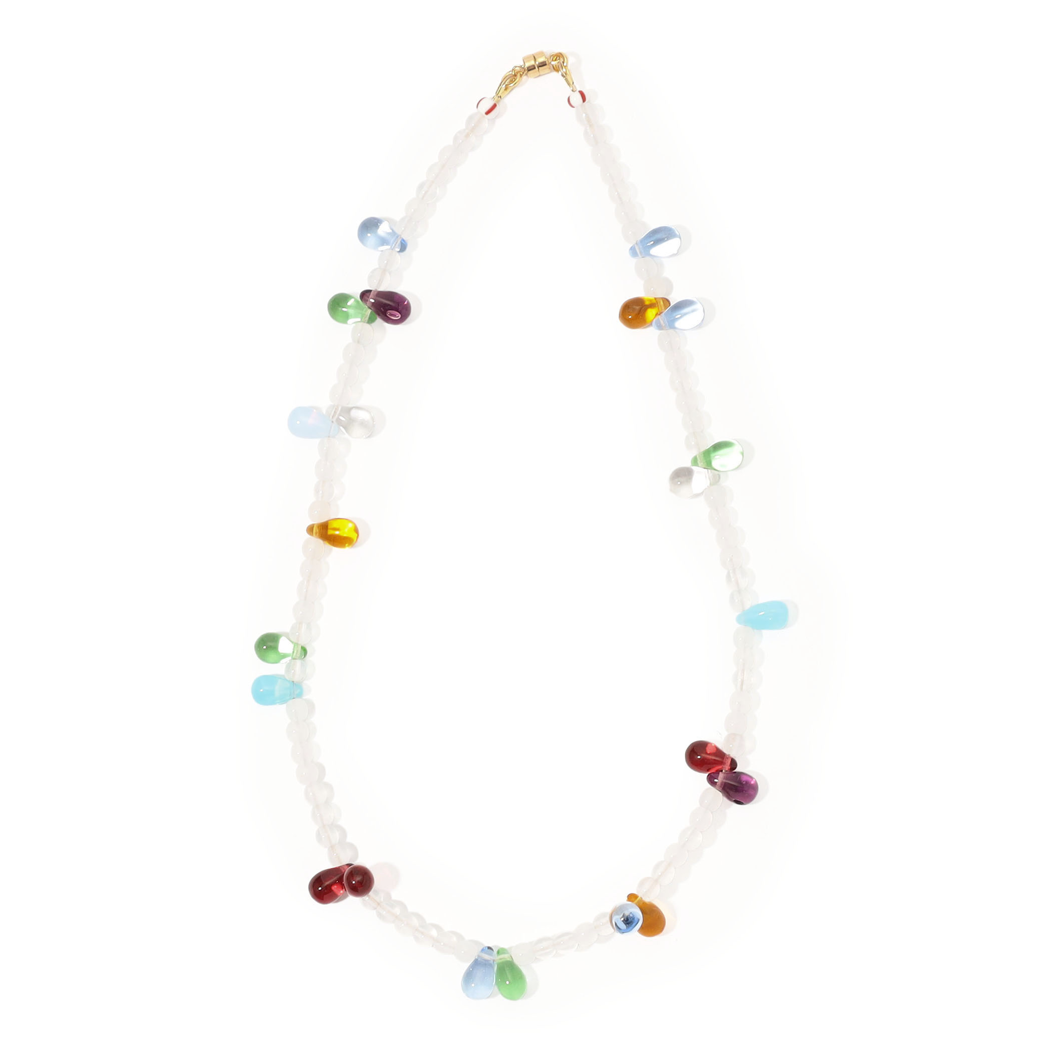 AGLAGLA Mini Multi Drop Glass Beads ネックレス