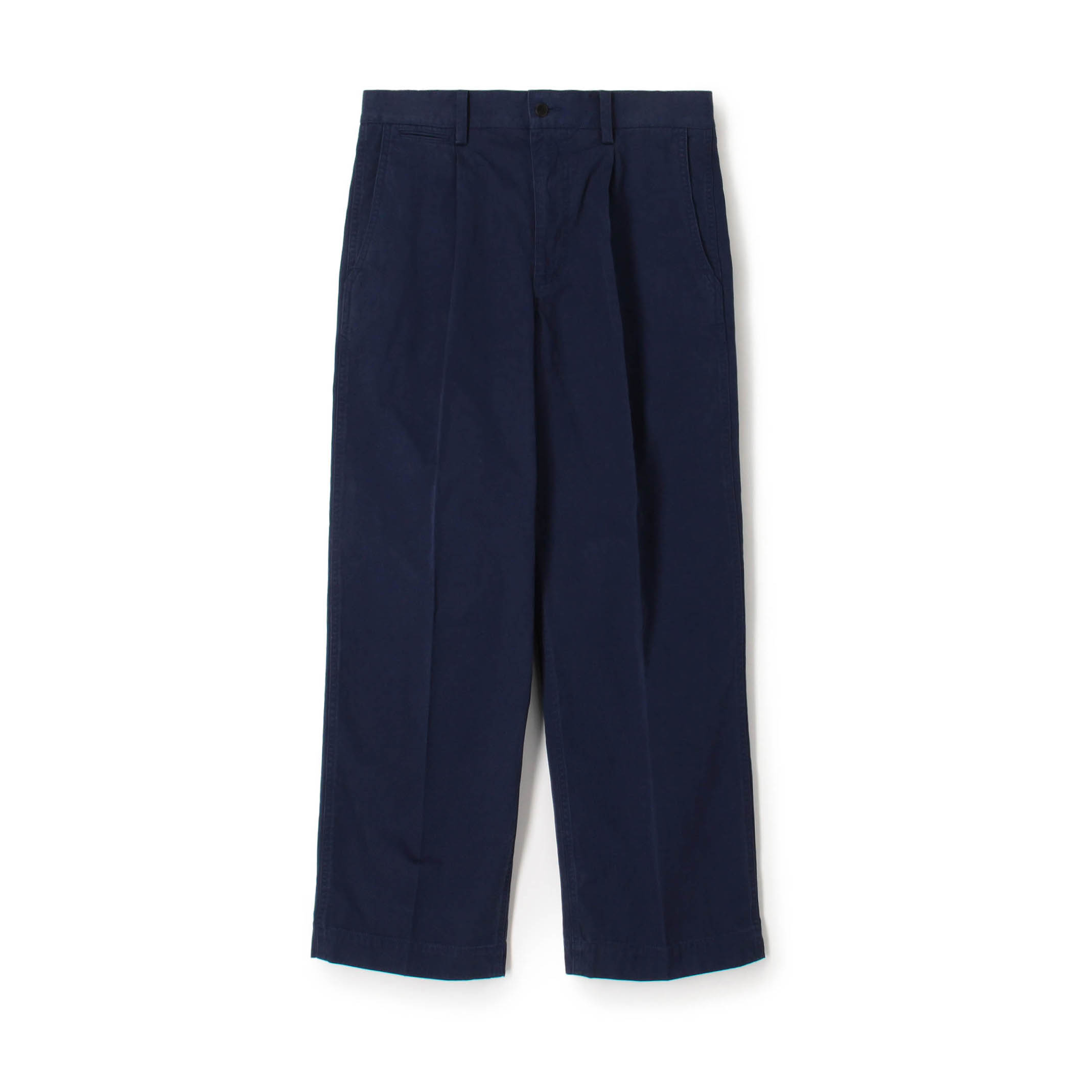 60/3 コットンオックスフォード 1プリーツバレルパンツ
