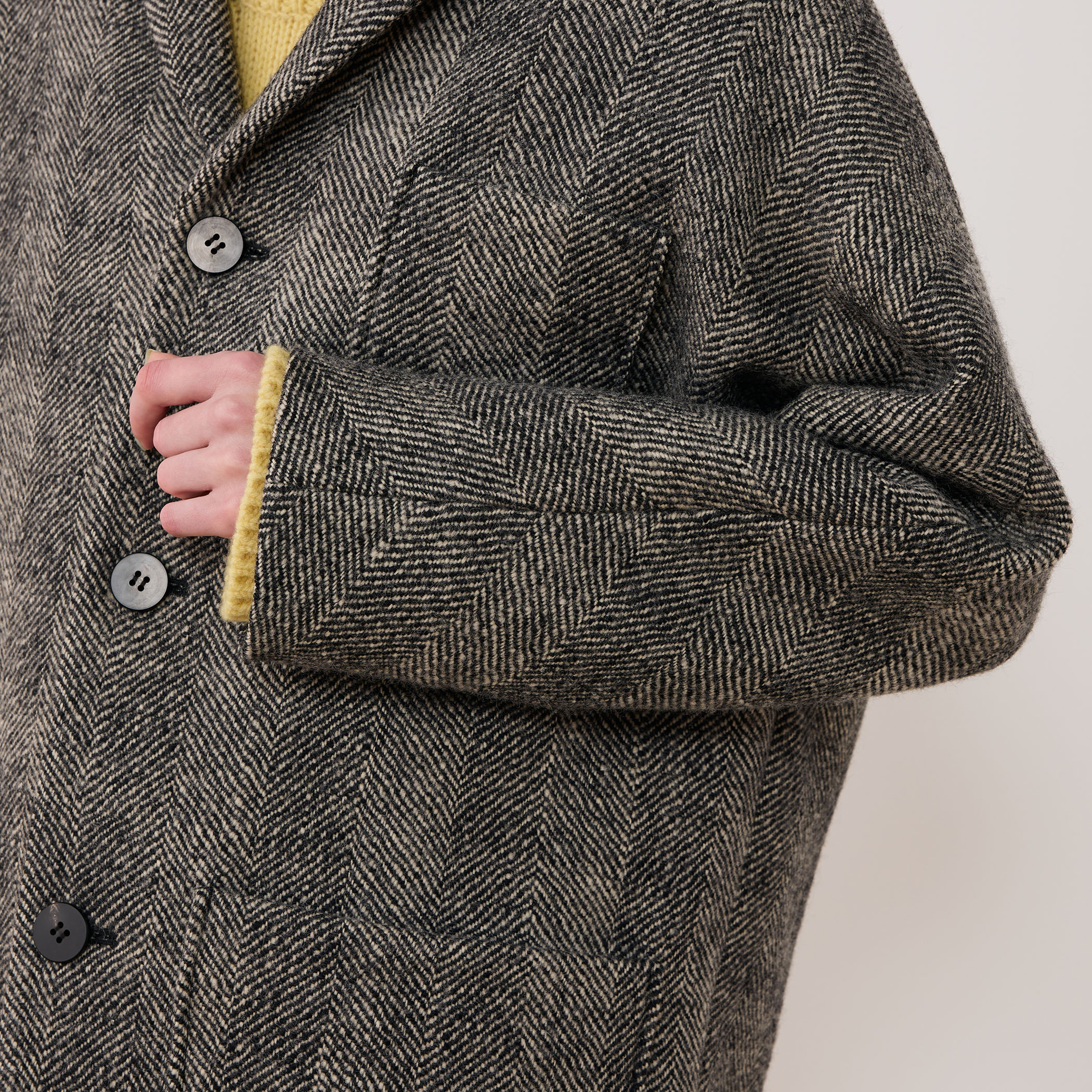 ワイドヘリンボーン ドルマンスリーブジャケットコート