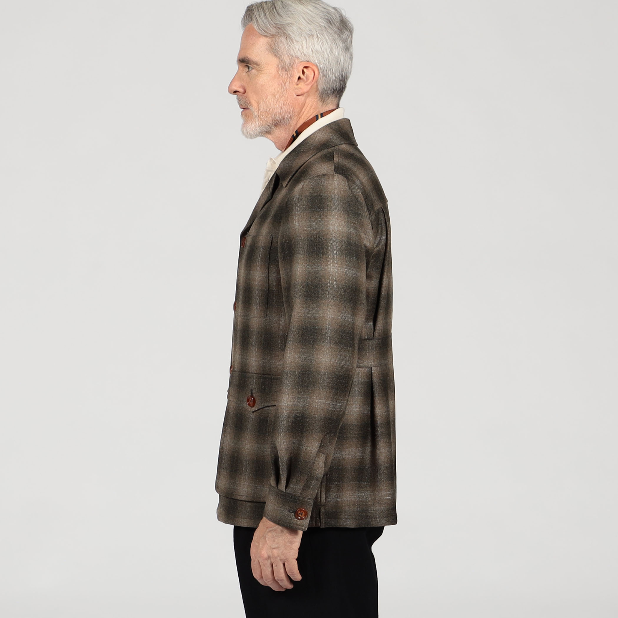 ウールカシミヤシルク ダブルポケット シャツジャケット SILKAIR LORO