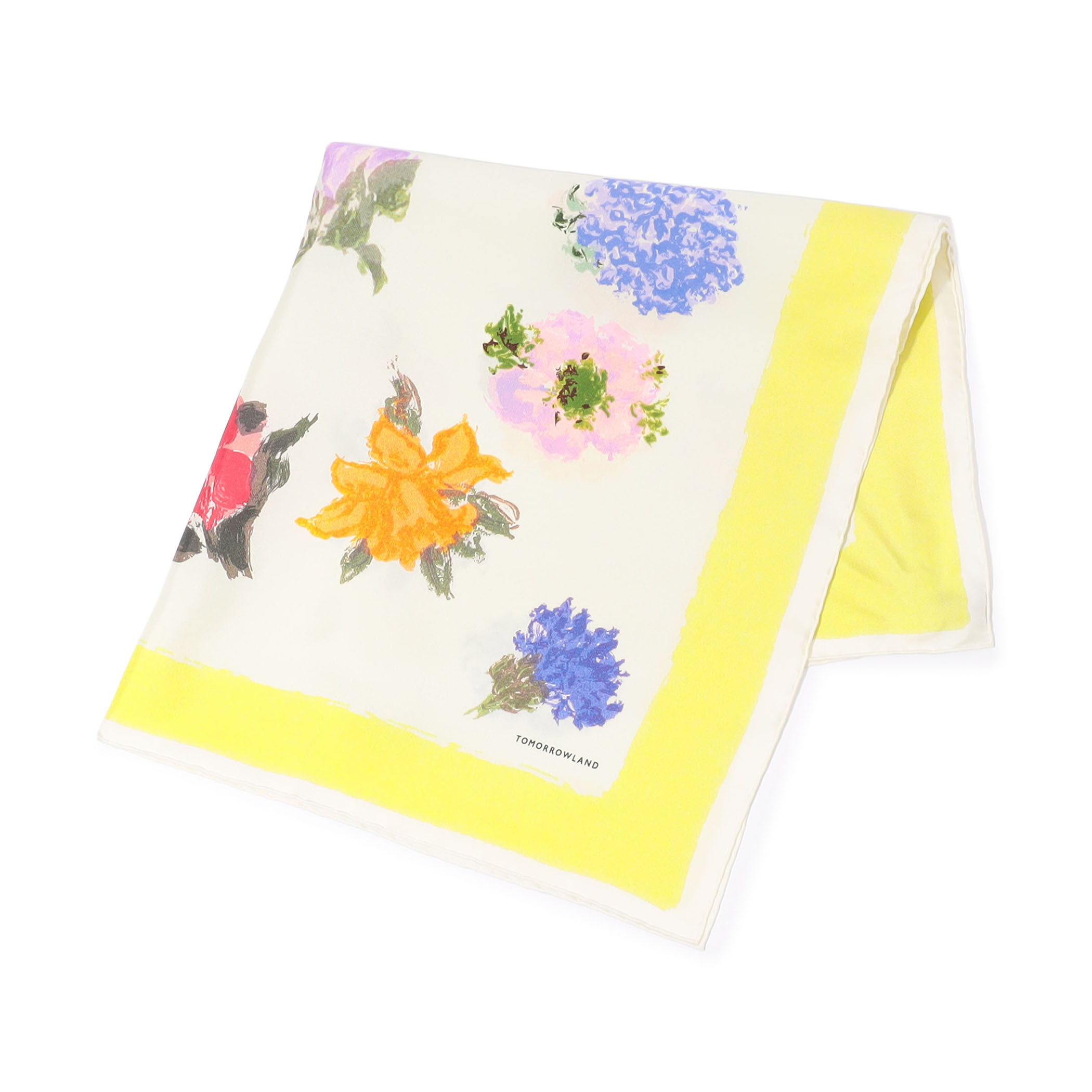 Atelier TOMORROWLAND PAINT FLOWER シルクスカーフ