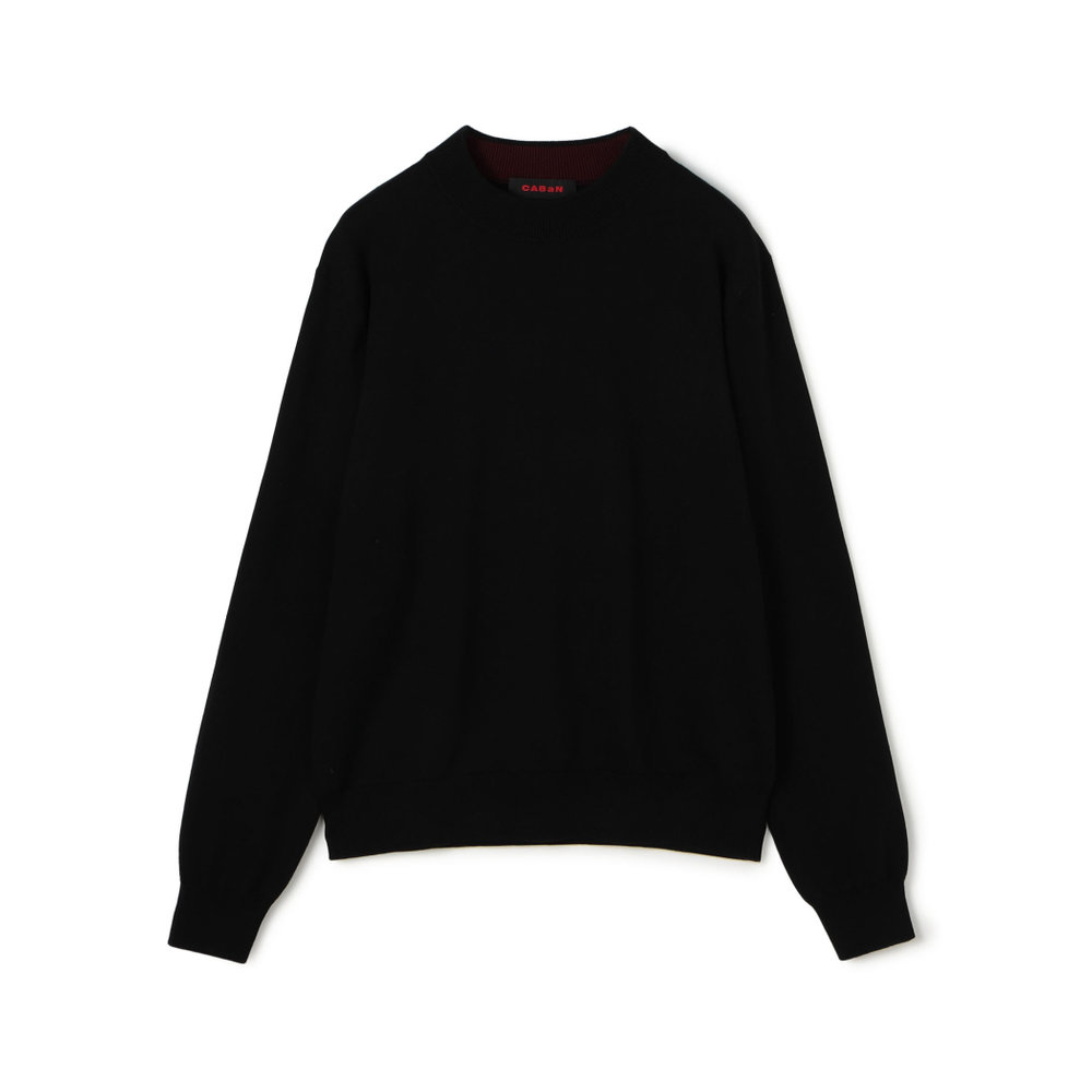 CABaN コットンカシミヤ クロップドモックネックプルオーバー 黒 caban（キャバン）の「□ コットンカシミヤ クロップドモック