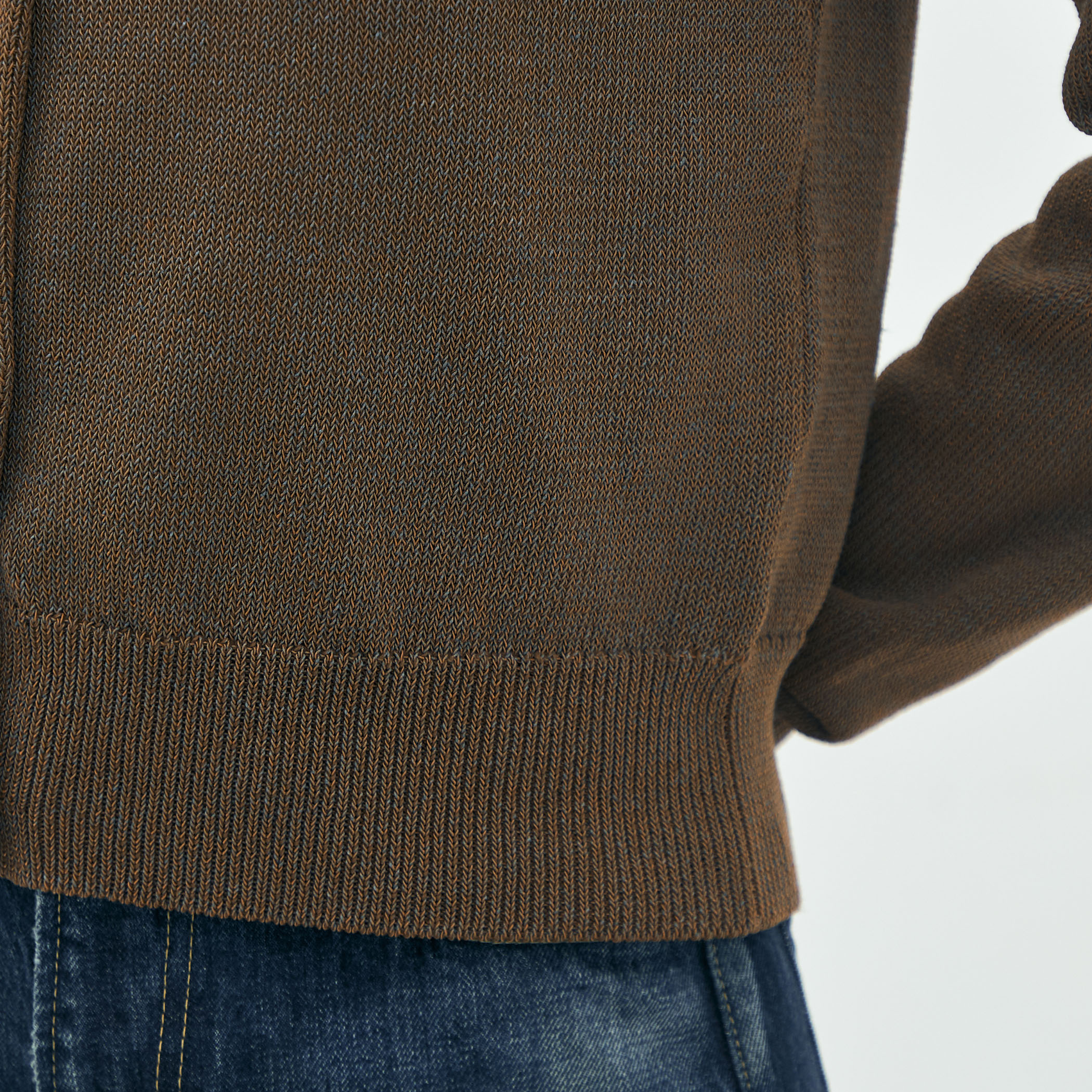 edition pourell コットンナイロン シャンブレーニットカーディガン