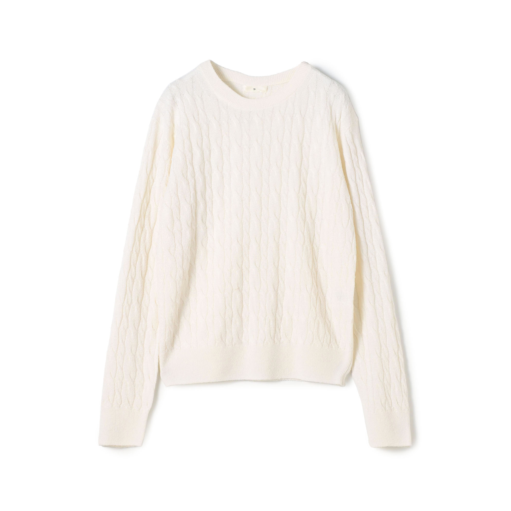 カシミヤシルク ケーブルニットプルオーバー