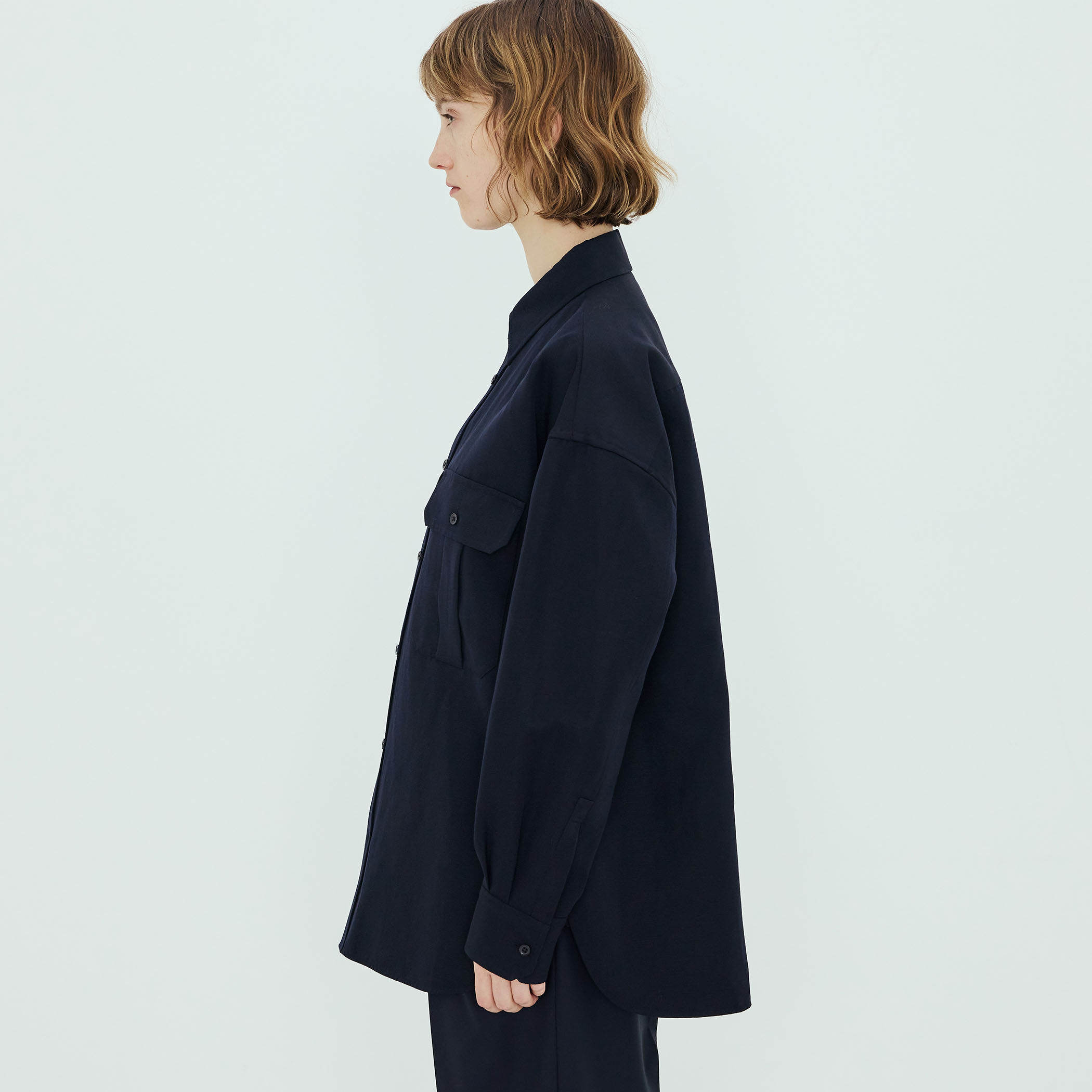 ウールリネンツイル オーバーサイズシャツ｜トゥモローランド 公式通販