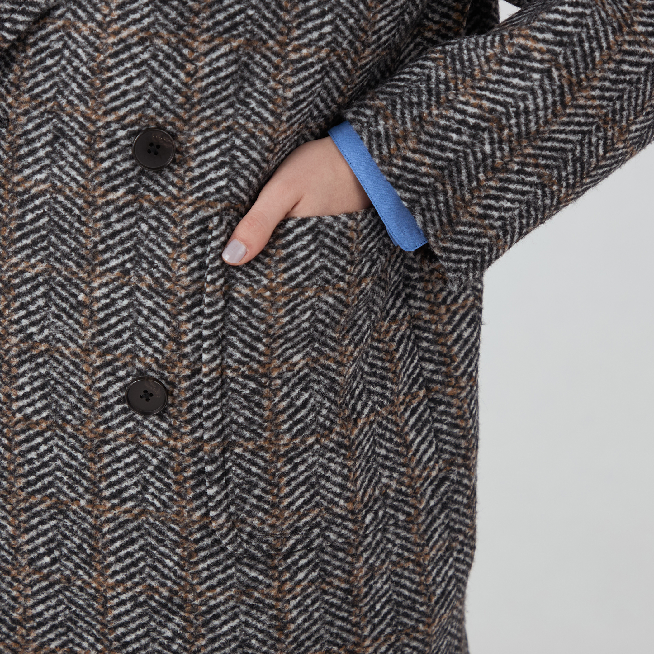 へリンボンスライバー ダブルブレストコート｜トゥモローランド 公式通販