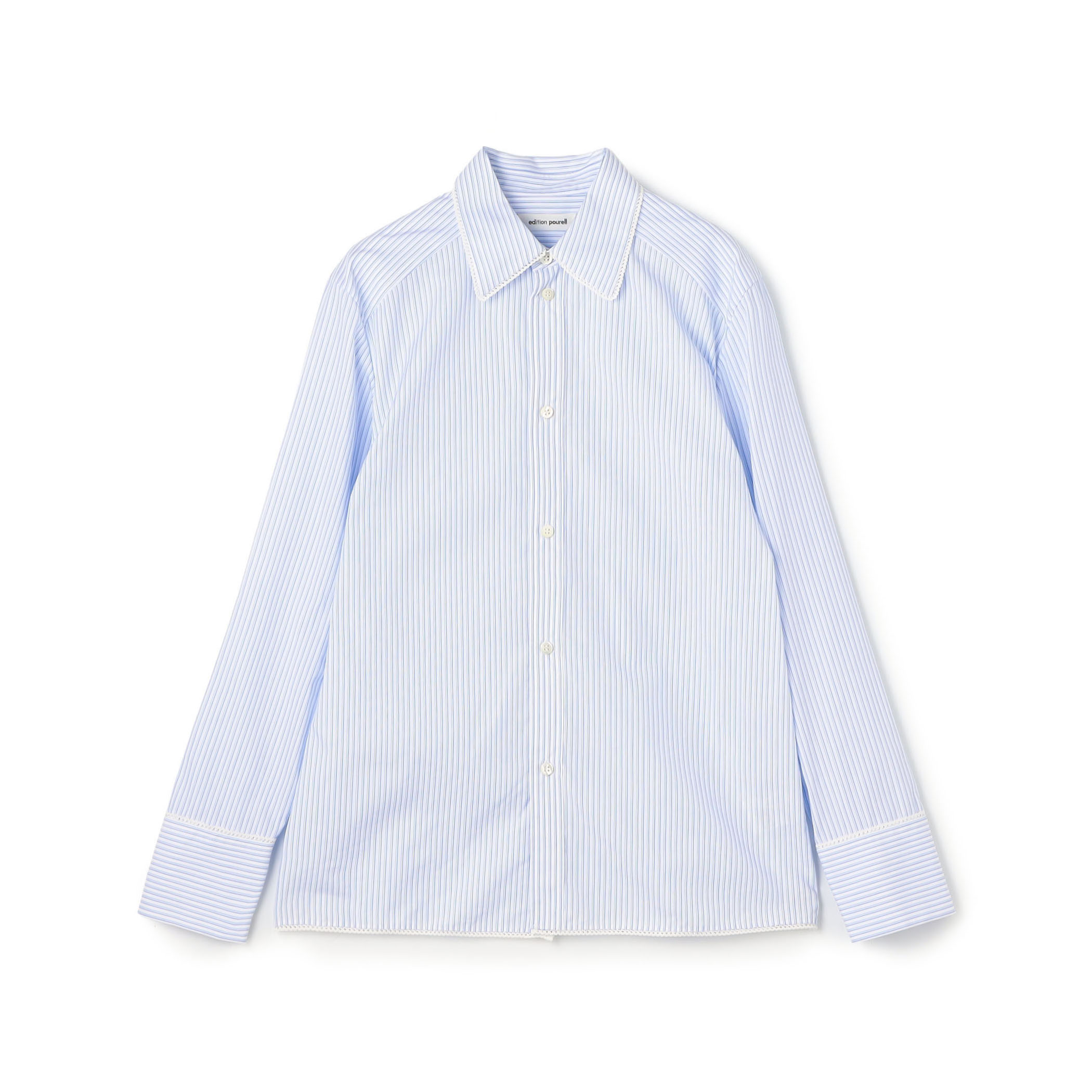 edition pourell ストライプ レース シャツ
