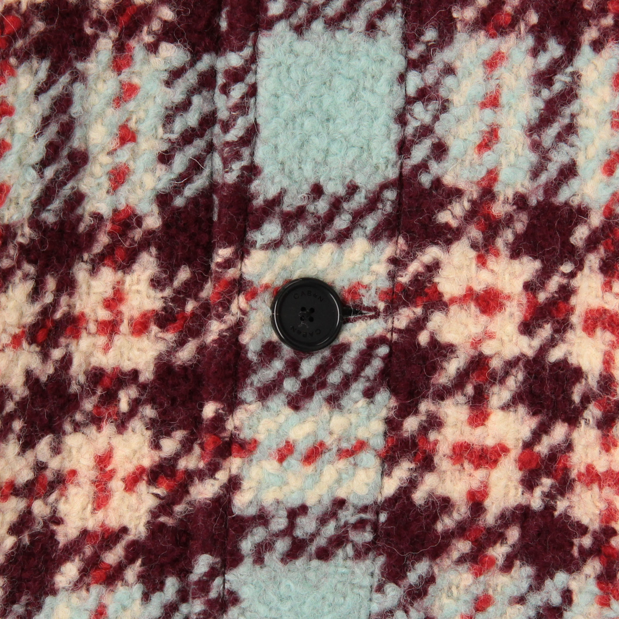 CABaN ウールロービングチェック スタンドカラーコート □CABaN ウールロービングチェック スタンドカラーコート