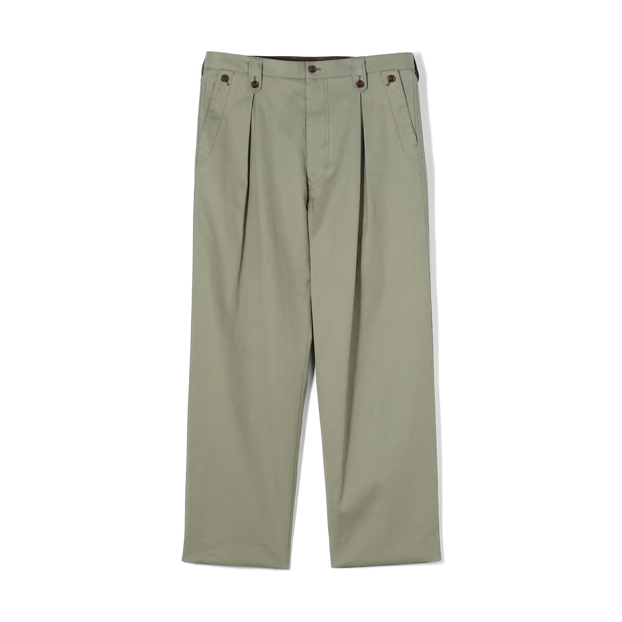 60/2コットンギャバジン 1タックペグトップパンツ