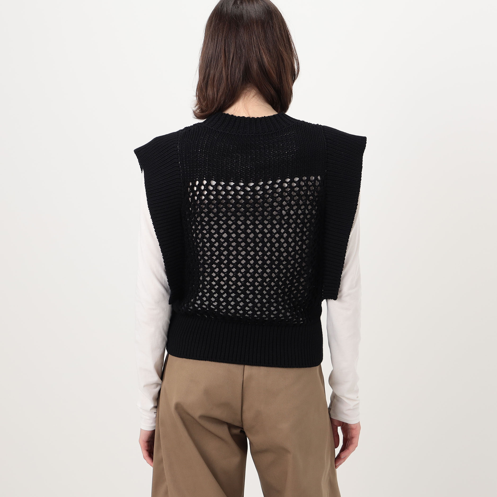 HYKE CROCHET SLEEVELESS KNIT クロシェ スリーブレスニット