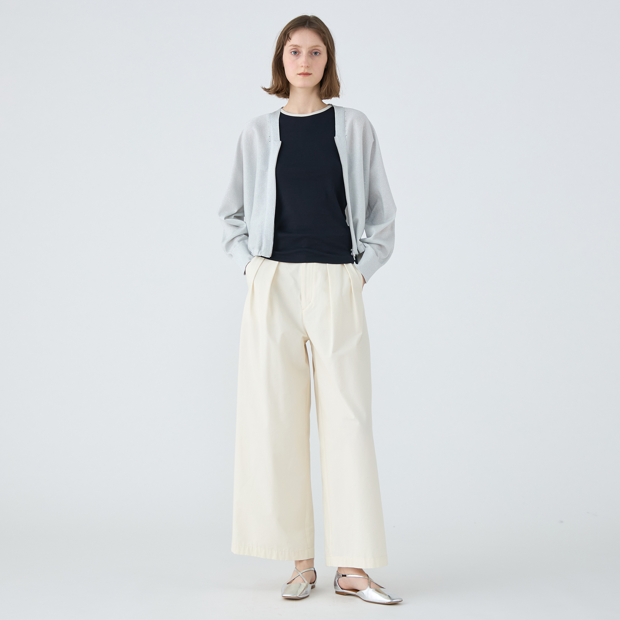 Lino*✧₊* :MUSE カーディガン2点 プレーンリネン クルーネック