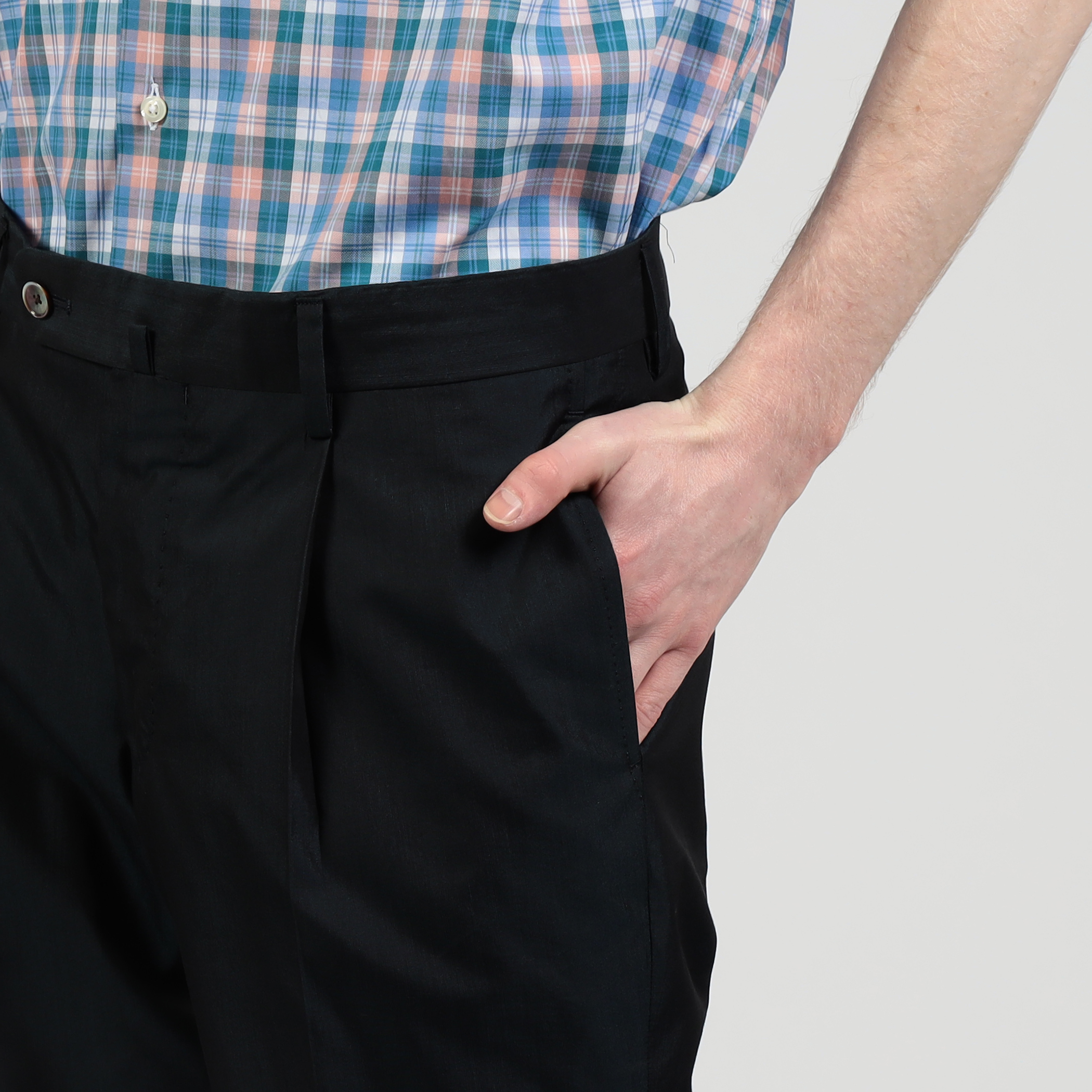 コットンシルクタイプライター 1プリーツスラックス｜トゥモローランド