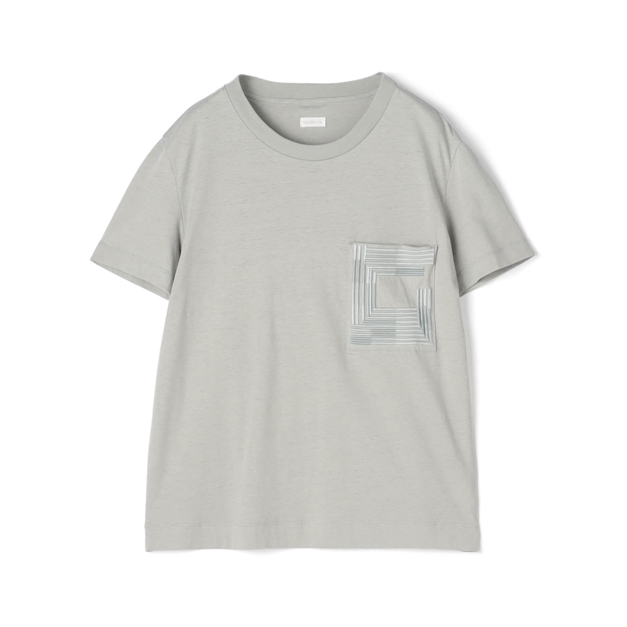 コットンリネンジャージー エンブロイダリーポケットプルオーバー