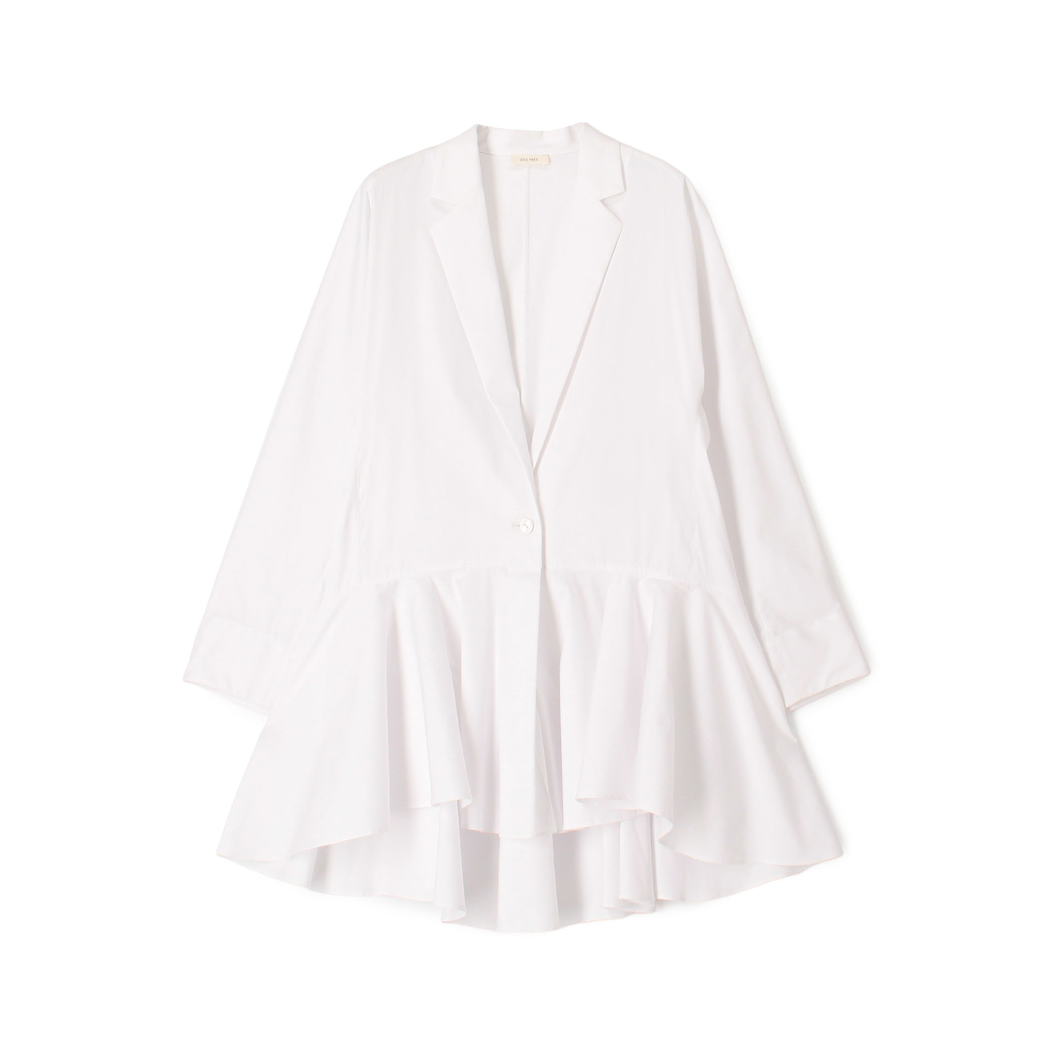 コットンナイロンストレッチ ペプラムジャケット