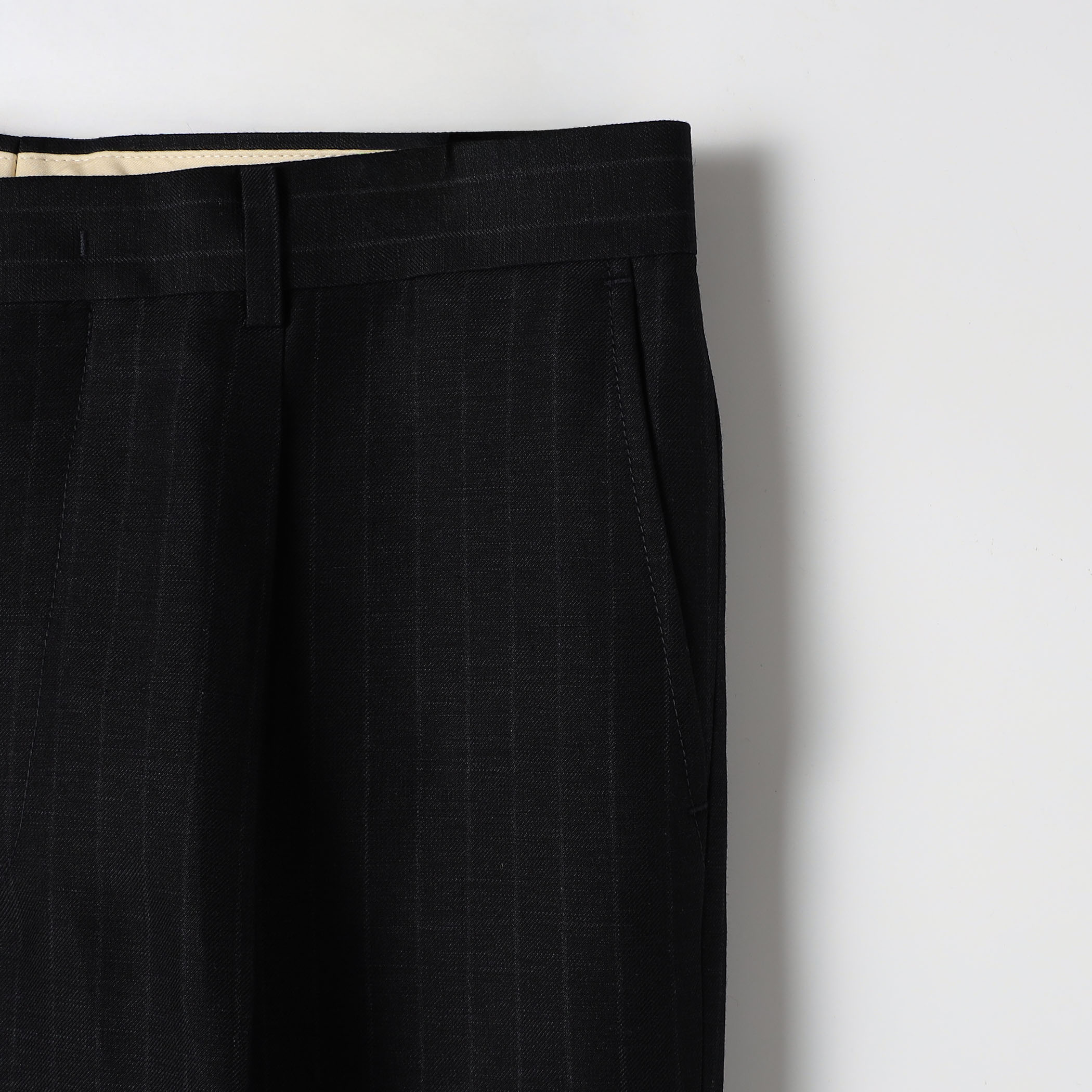 リネンウール 1プリーツ ストレートスラックス DORMEUIL BELFAST