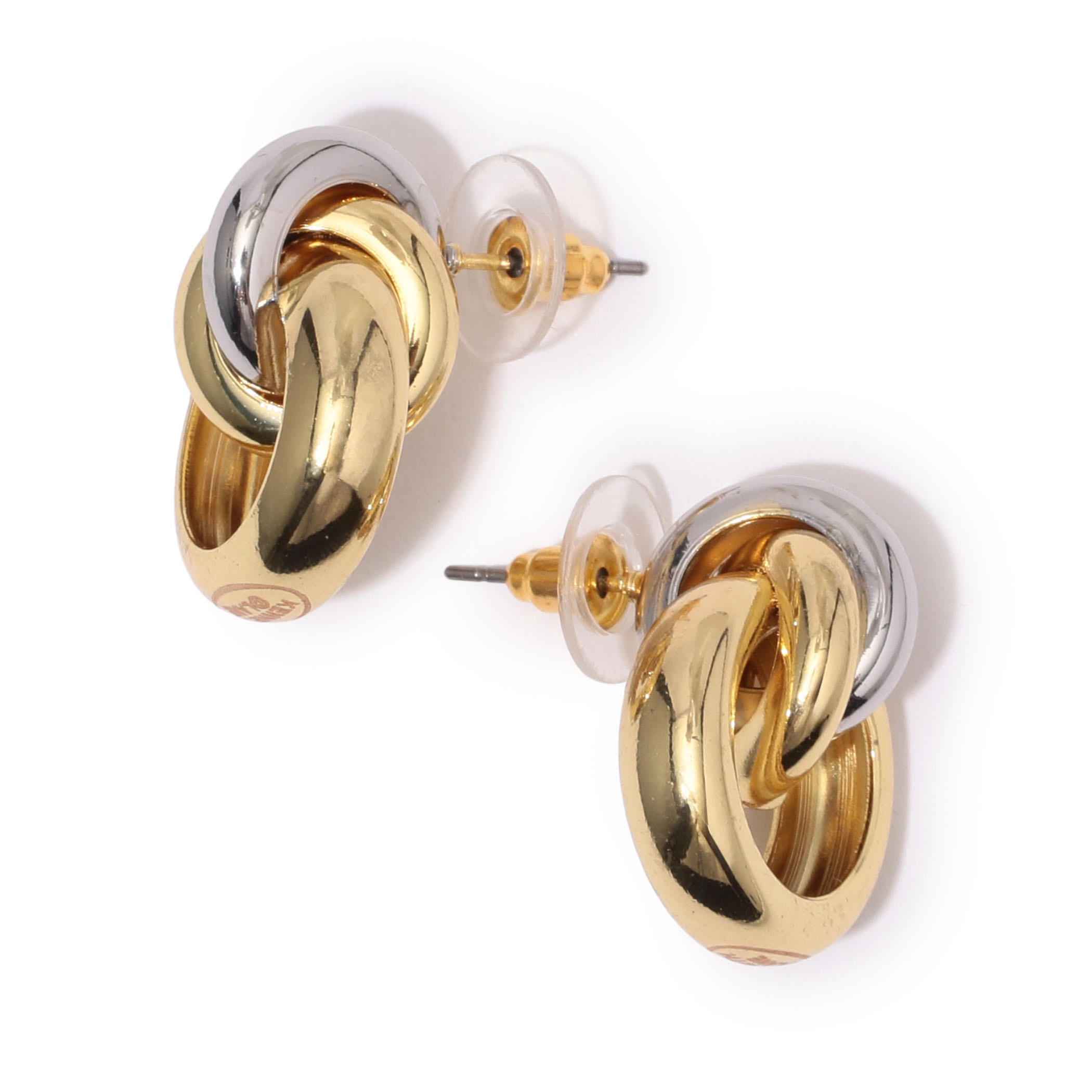 Kenneth Jay Lane G&S Knot Top Hoops ピアス