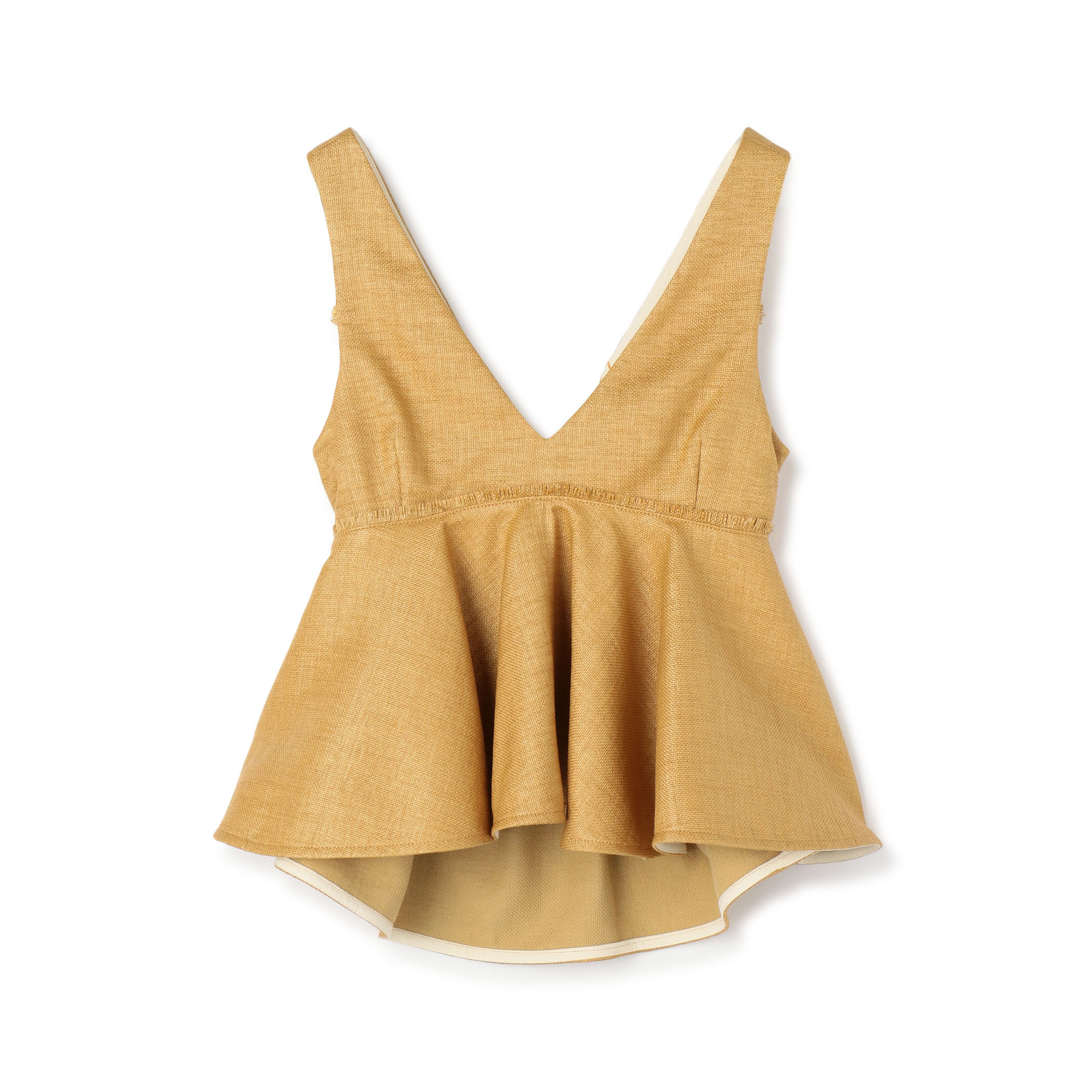 ナイロンコットンラフィア ペプラムプルオーバー