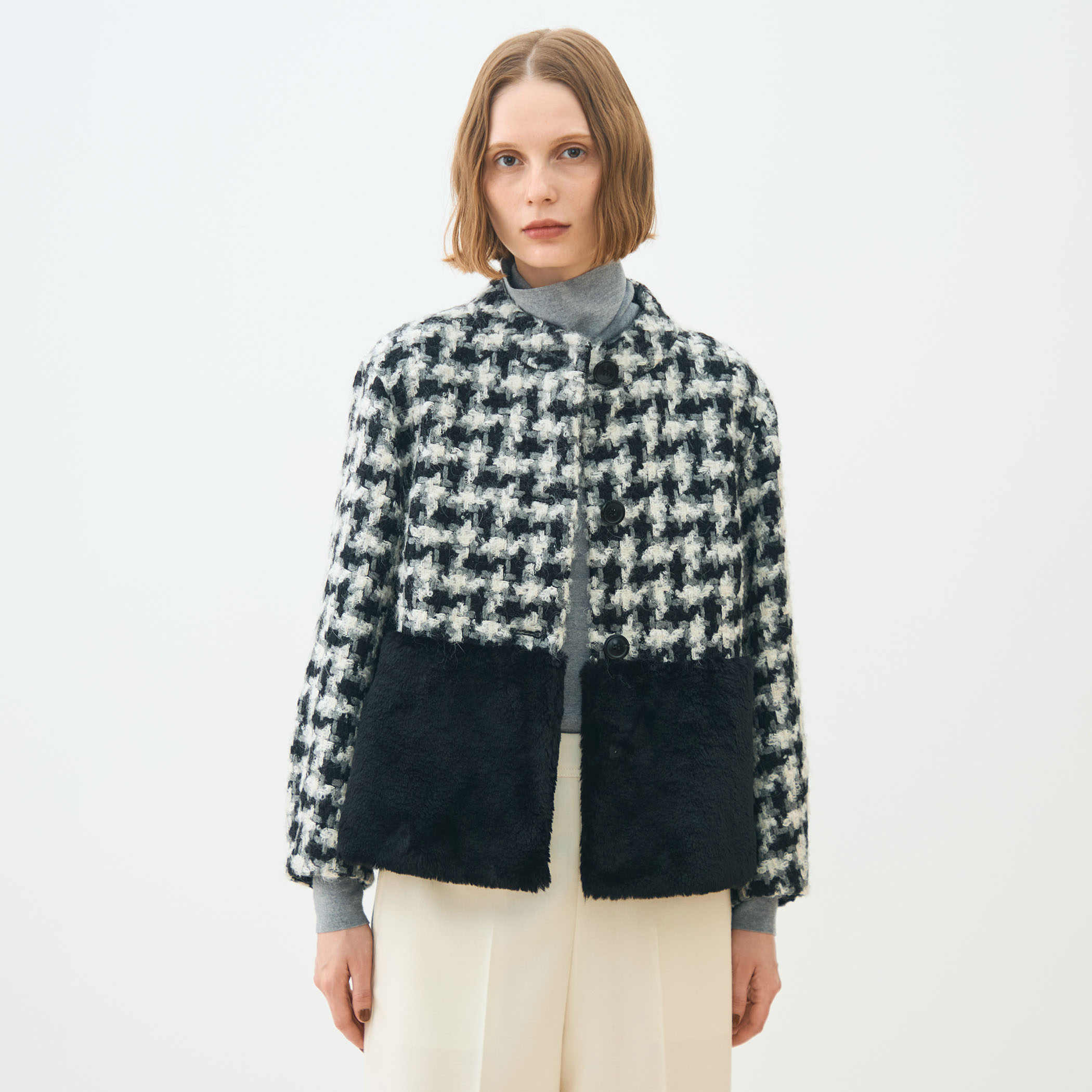 グリハウンドトゥース チェンジカラージャケット｜トゥモローランド