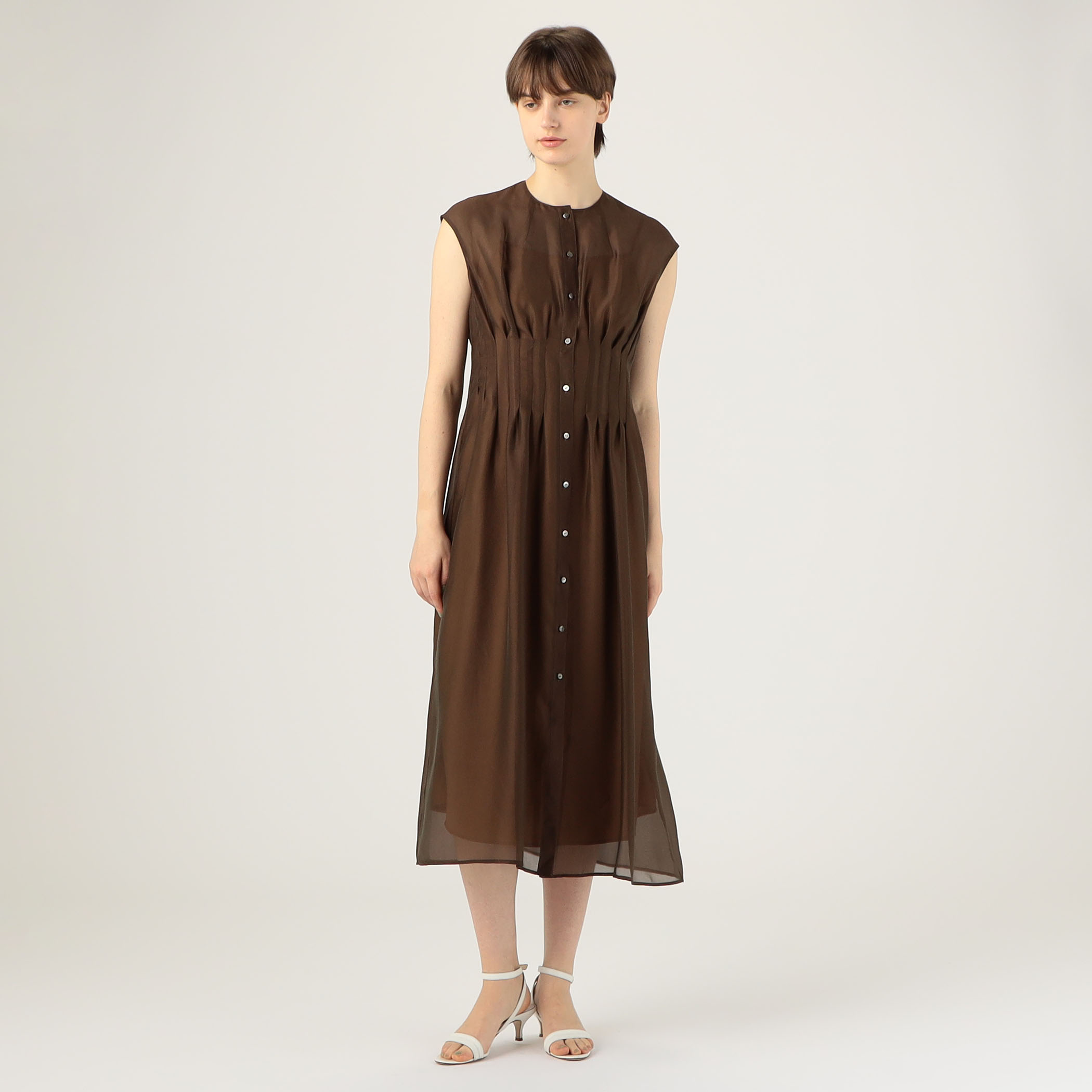 シアーオーガンジー ウエストタックワンピース｜トゥモローランド 公式通販