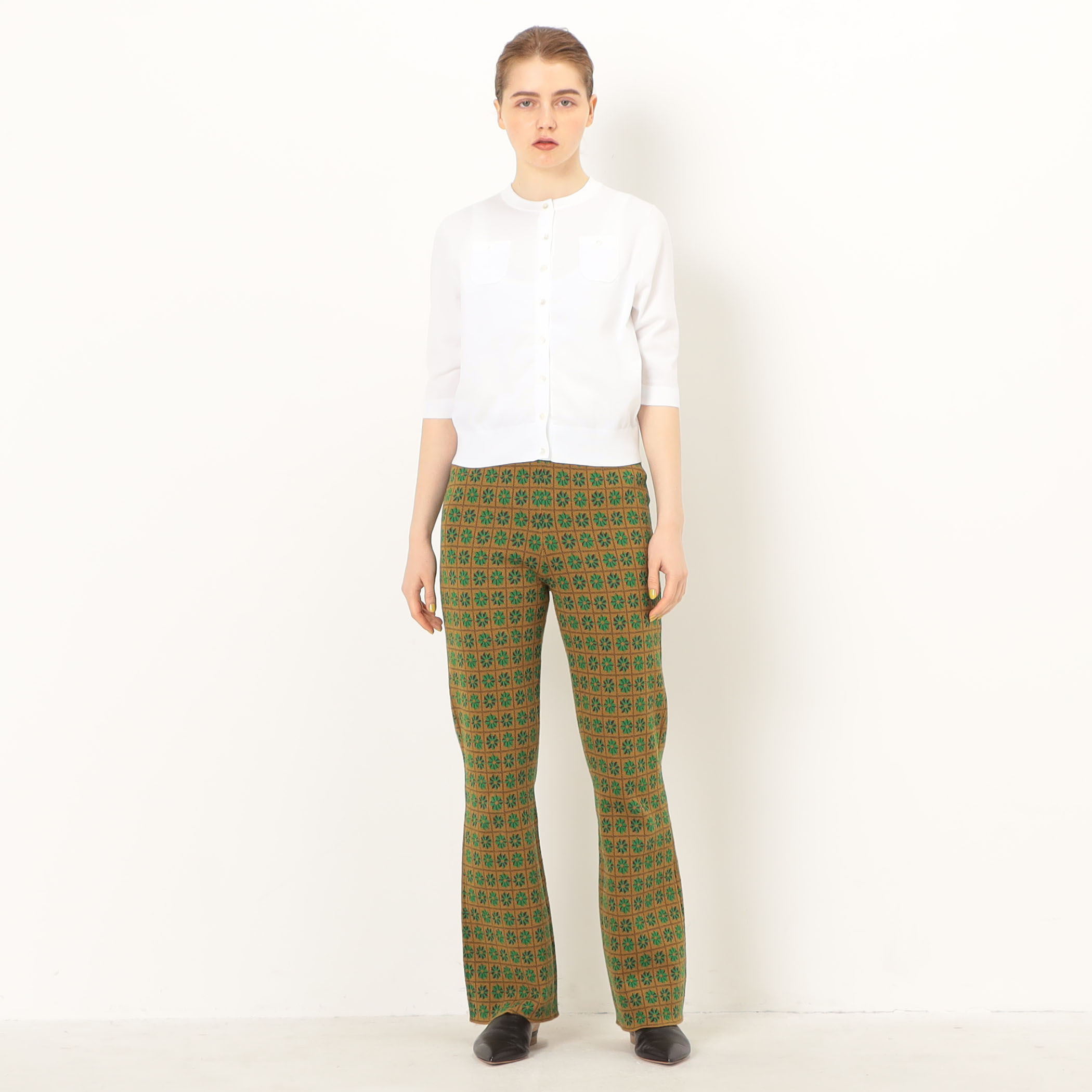 CABaN コットンカシミヤ ドットジャカードパンツ CABaN コットンカシミヤ ドットジャカードパンツ | CABaN