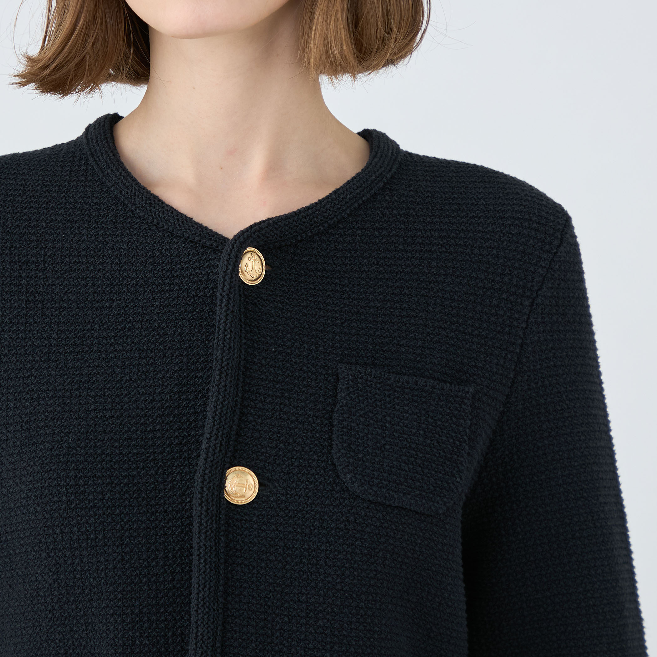 モスライクステッチ クルーネックジャケット｜トゥモローランド 公式通販