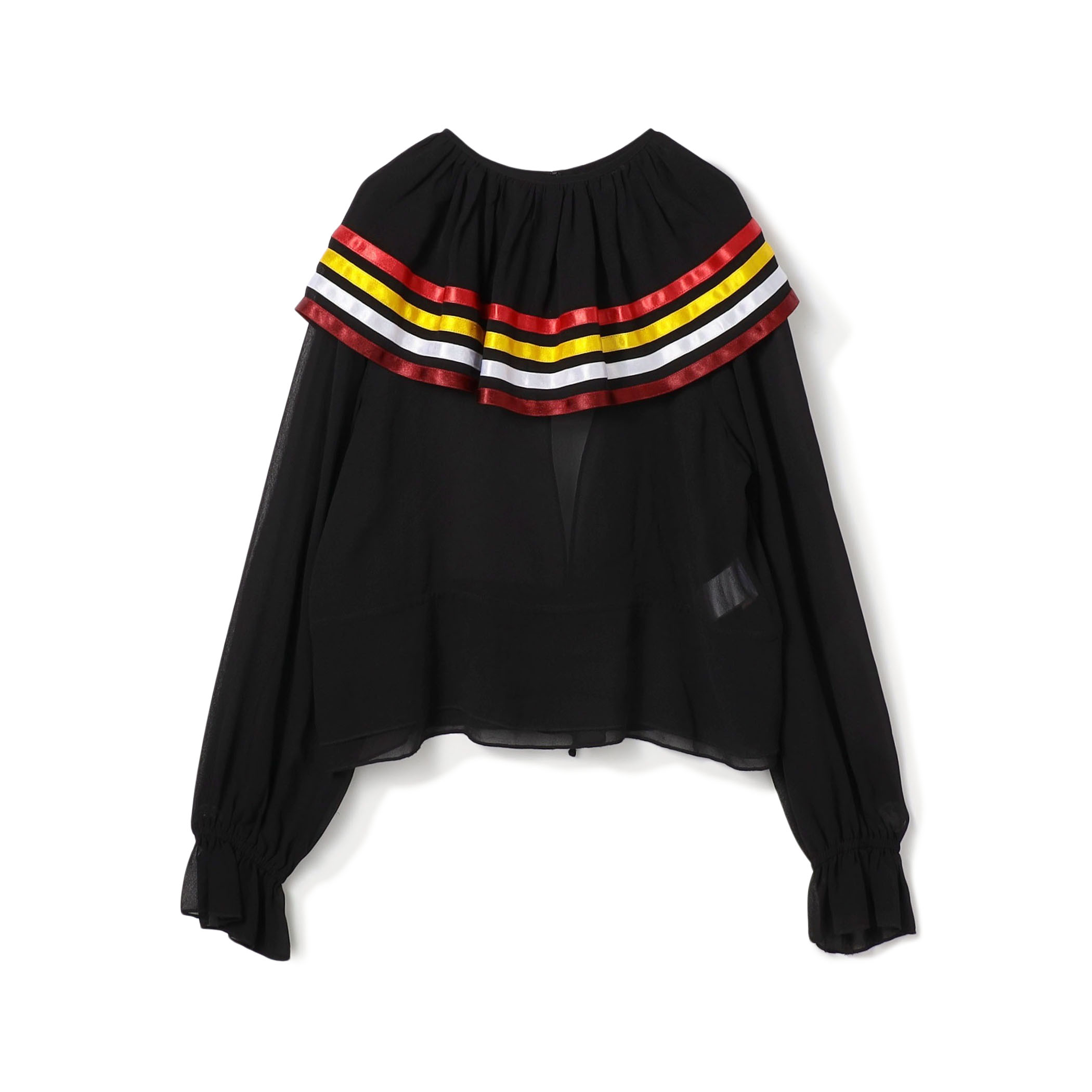 BODE シルク ラッフルカラーブラウス