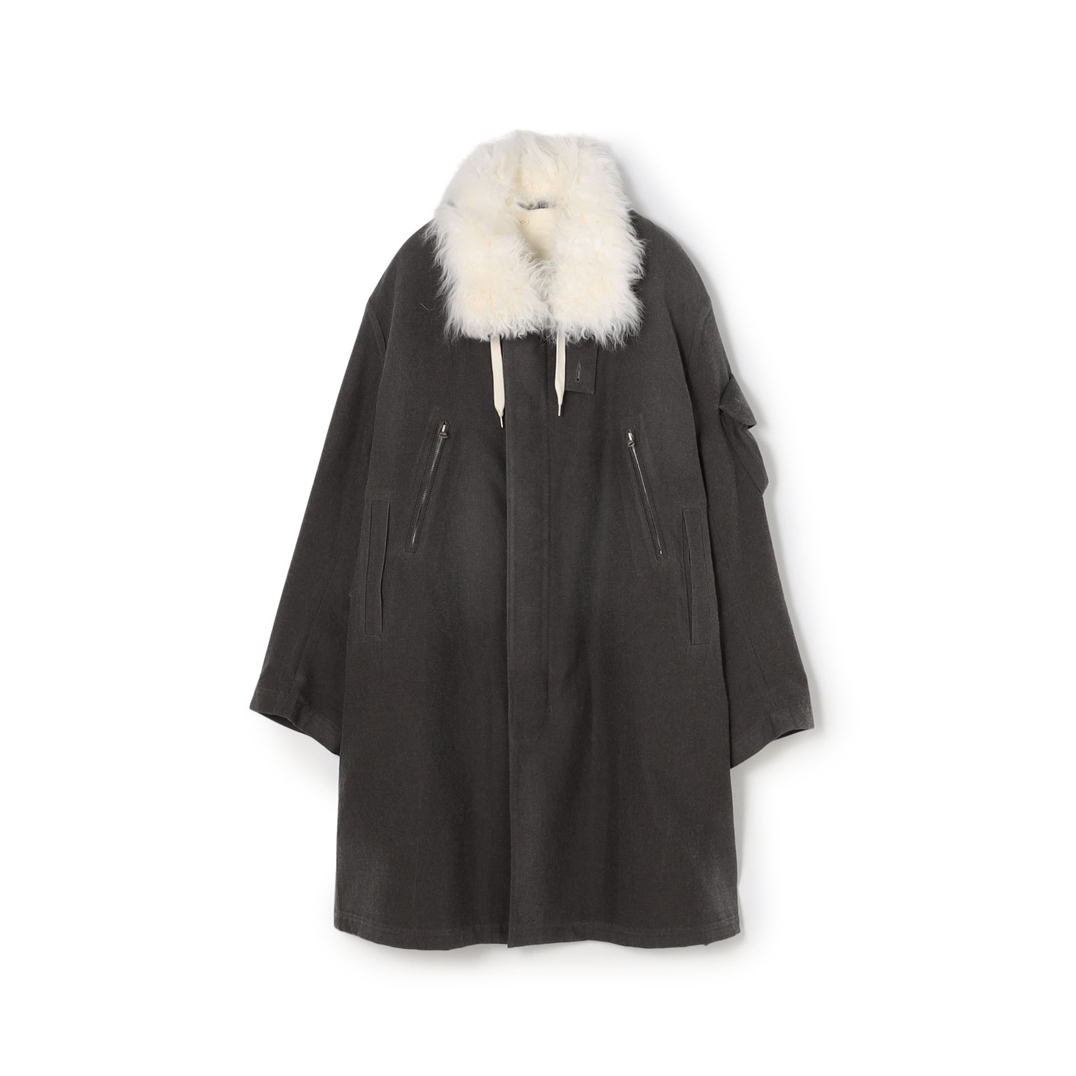 kiminori morishita Hand-shaving stand collar coat