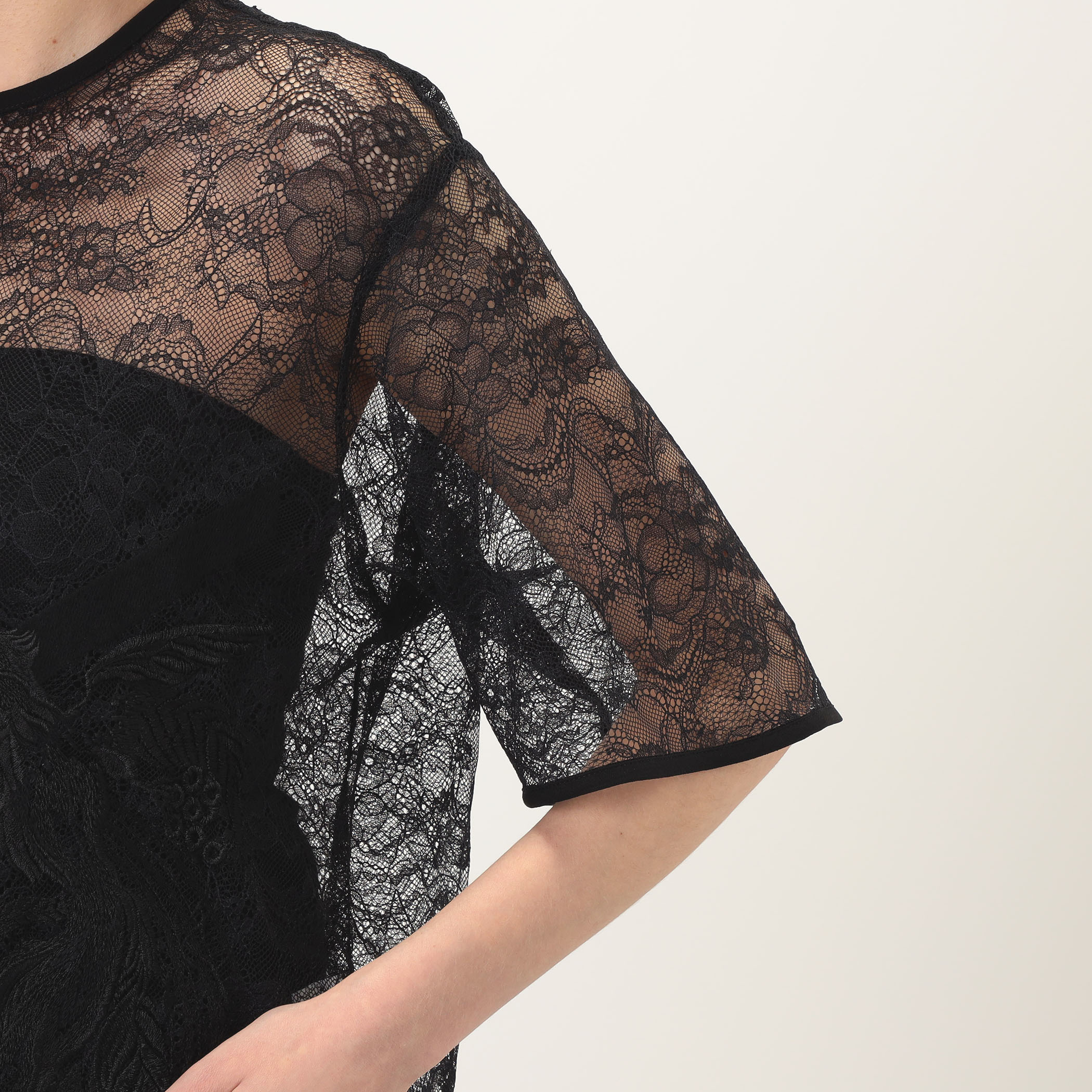 Mame Kurogouchi Raschel Lace Embroidered Top レースエンブロイ