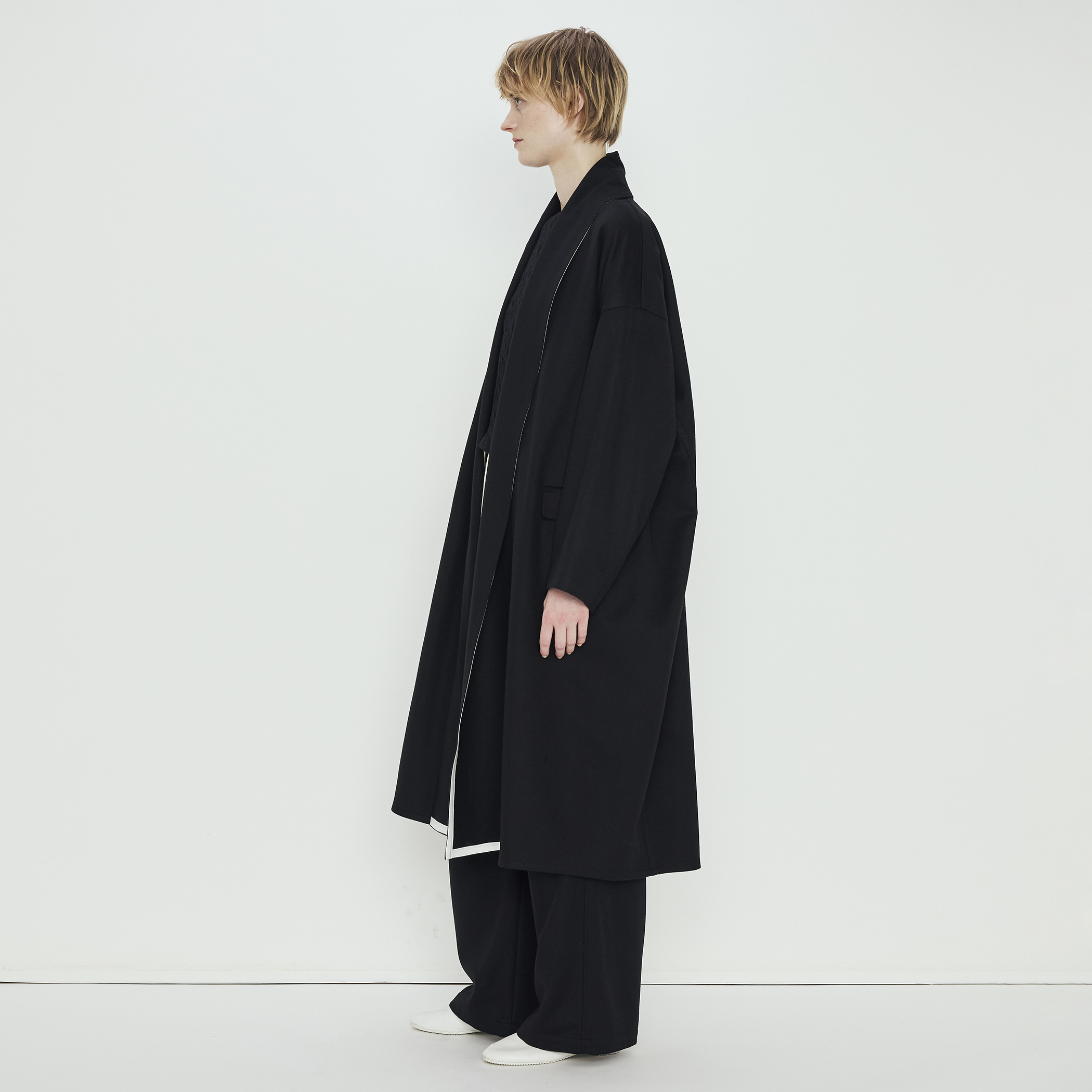 ウールカシミヤライトビーバー ショールカラーコート