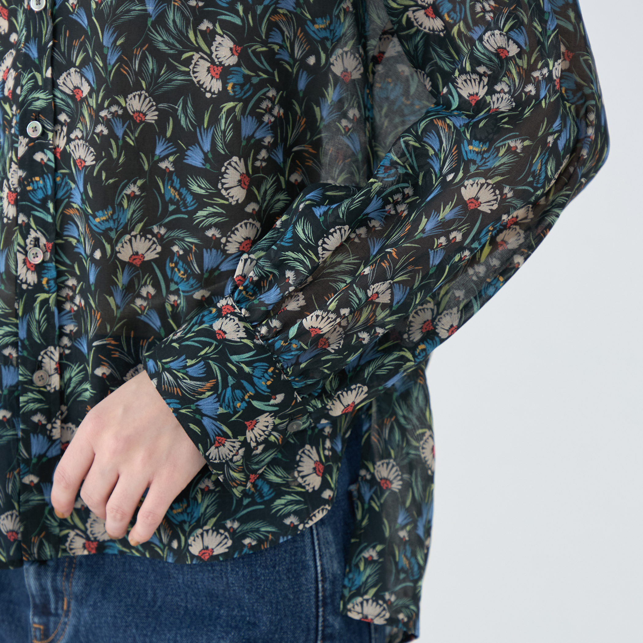 MACPHEE◆25SS/ガーデンプリントスキッパーブラウス/ブラウス/36/コットン/12-01-52-01304// itema1562b50c28811efaa090242ac