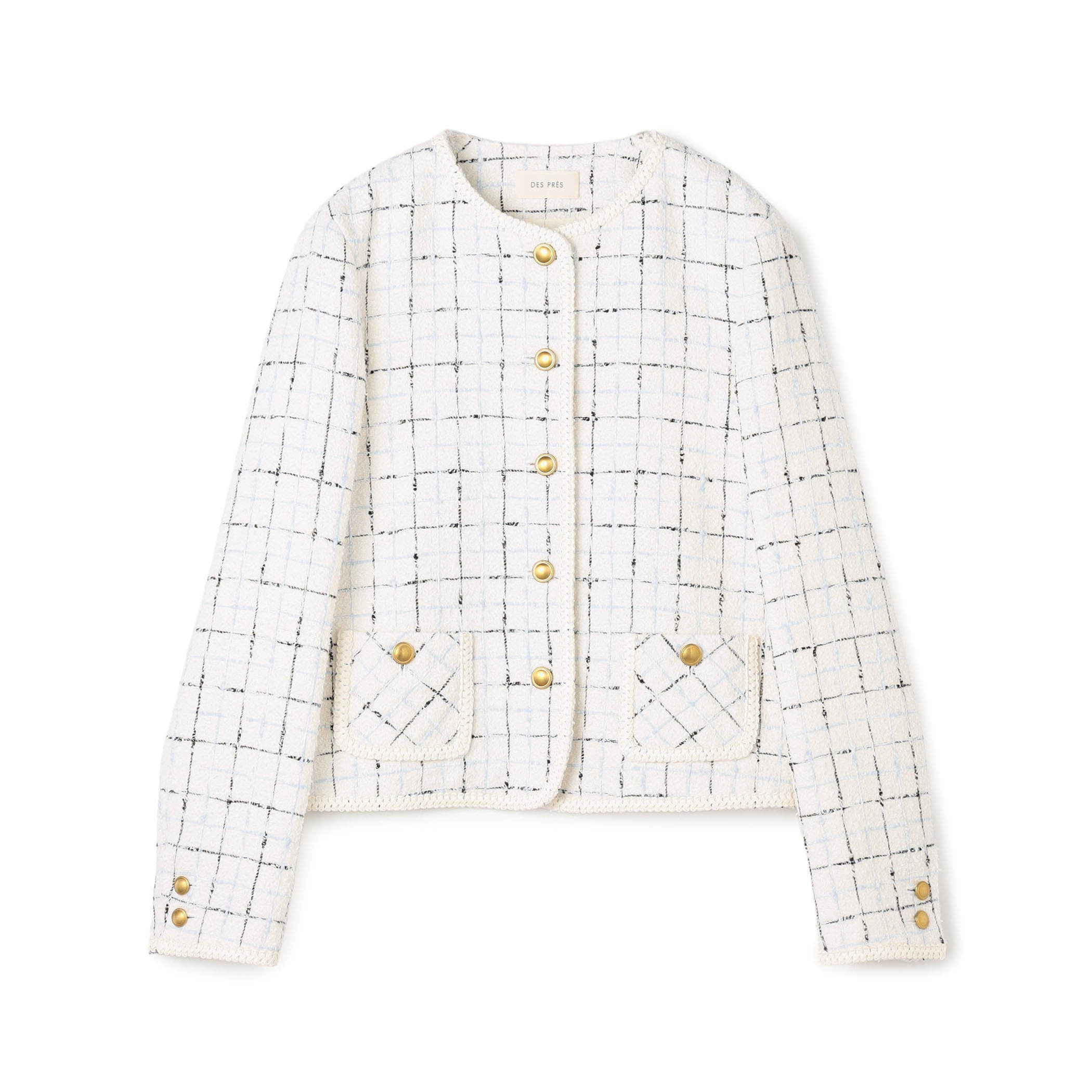 ループチェック クルーネックジャケット