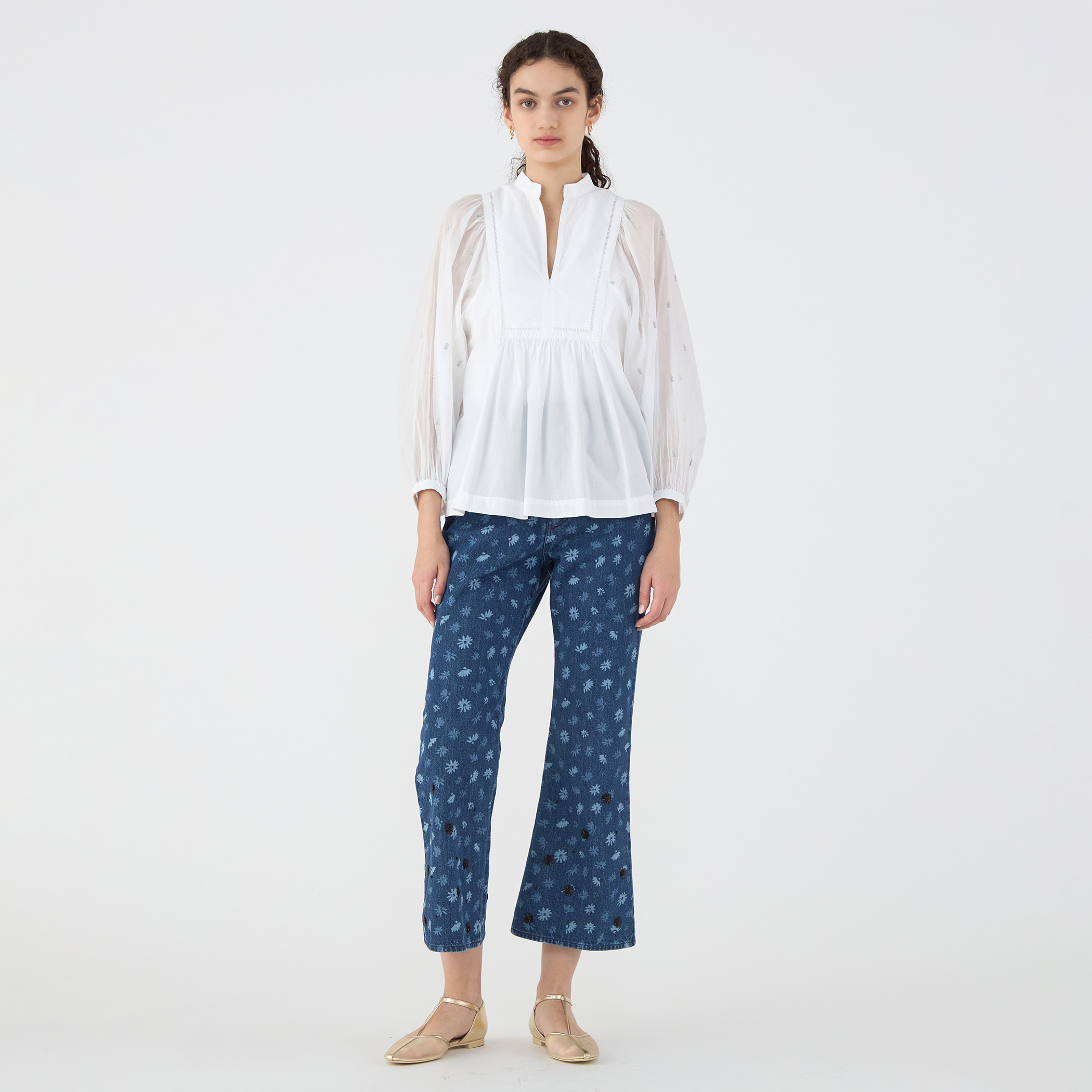 別注】ne Quittez pas BLACK POPLIN ORGANZEシャツ