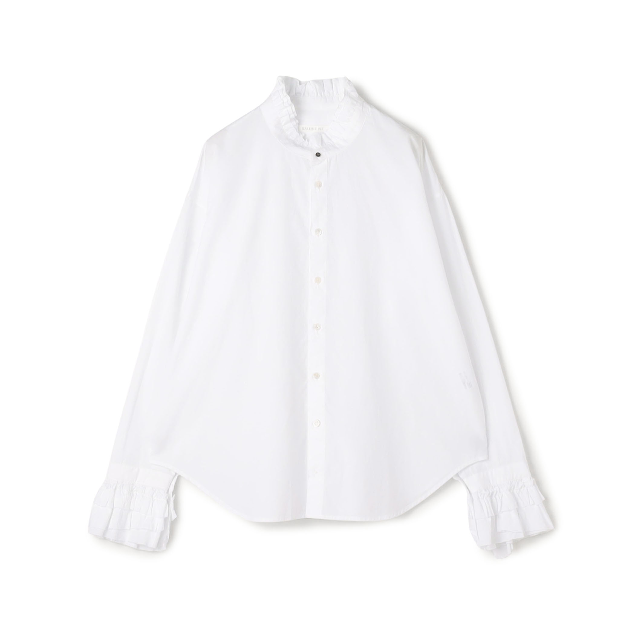 コットン フリルシャツ