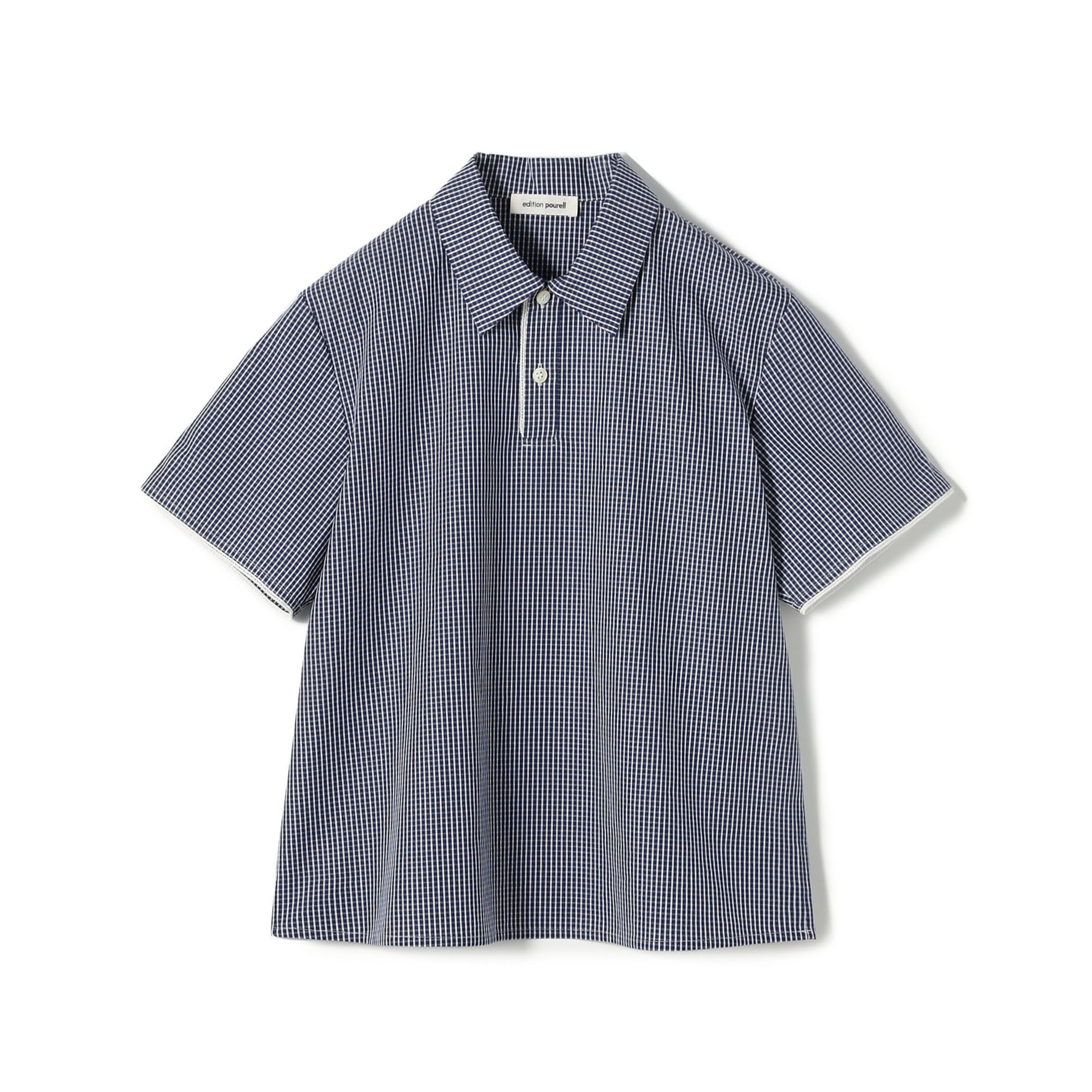 edition pourell コットン ギンガムチェックシャツ