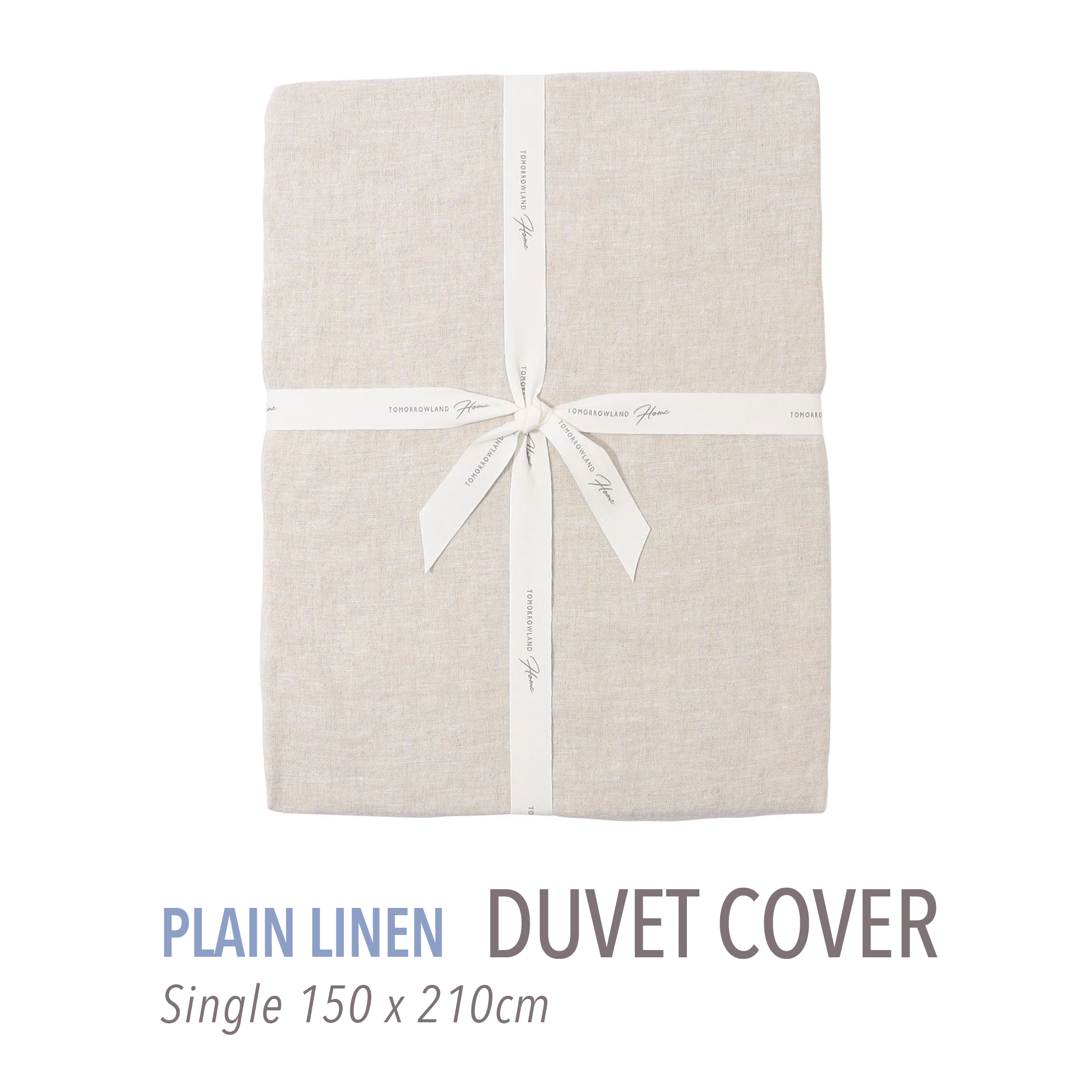 Plain linen duvet cover (single)