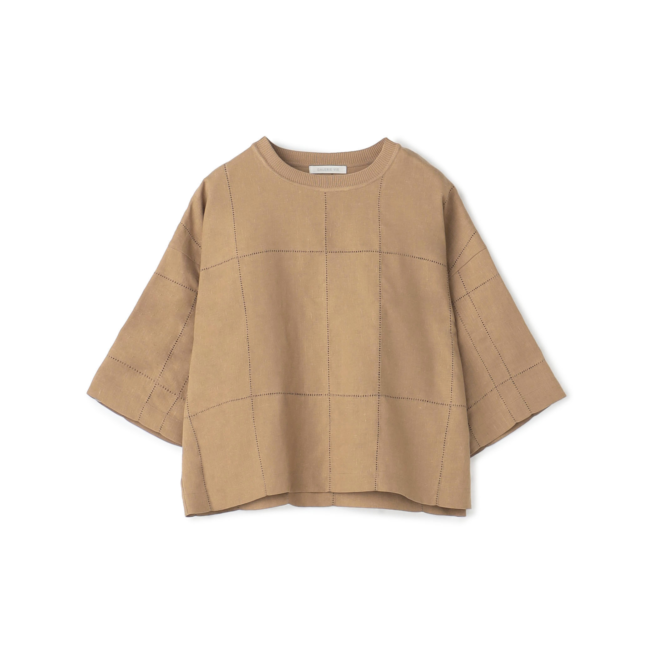 ■リブコンビフレンチリネン ワイドシャツ