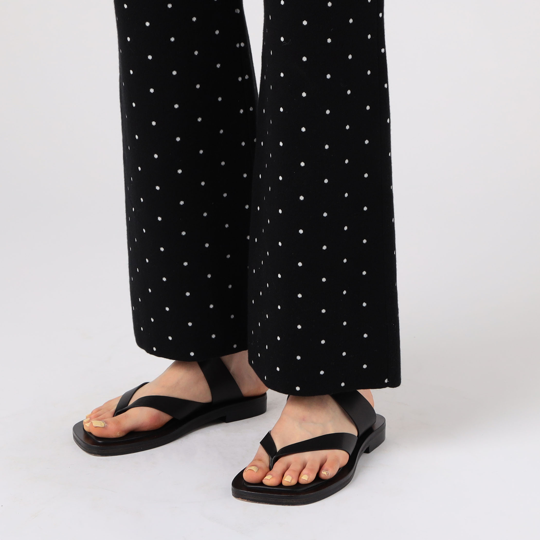 コットンカシミヤ ドットジャカードパンツ｜トゥモローランド