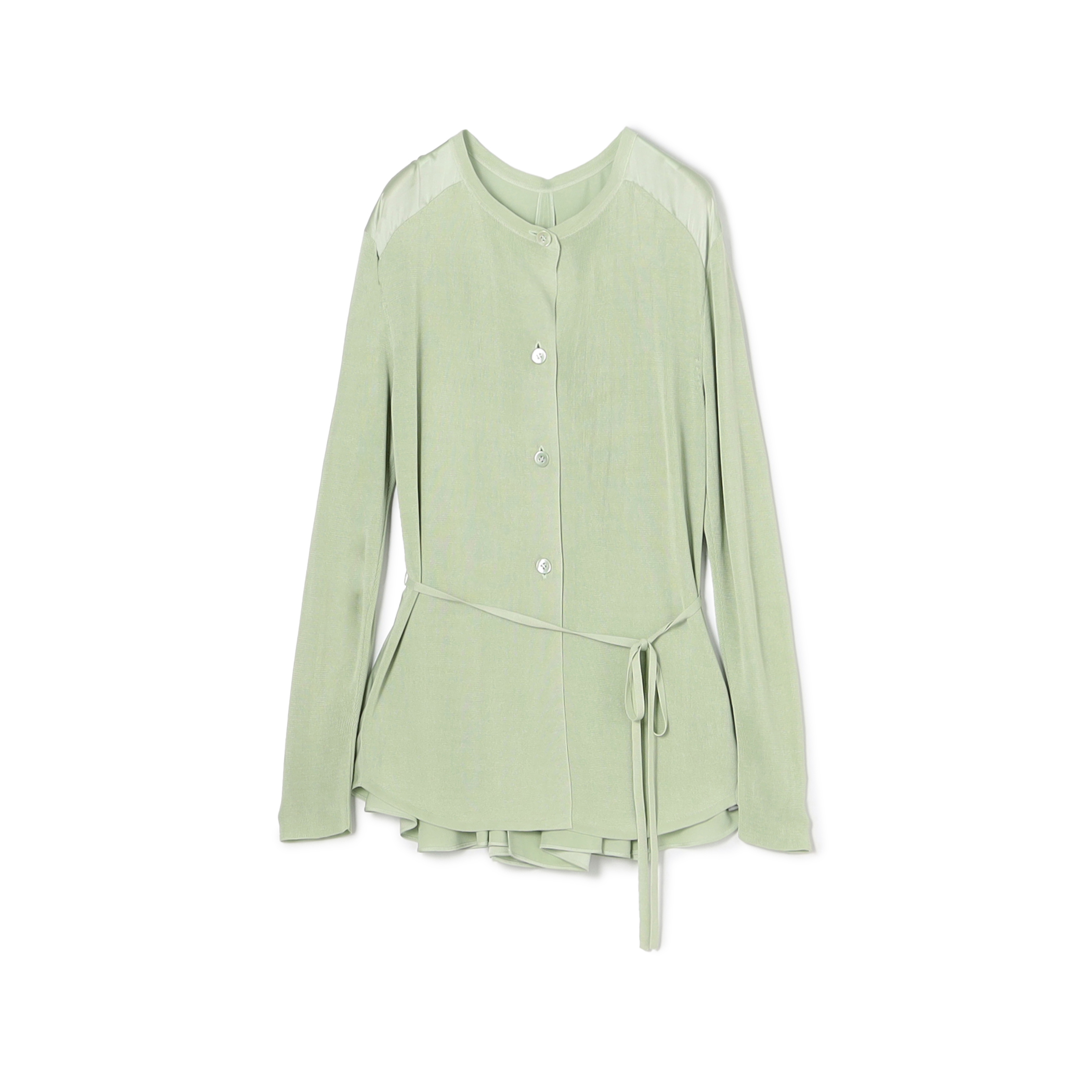 【WEB先行予約】 マットレーヨンシルクサテンコンビ バックドレープカーディガン