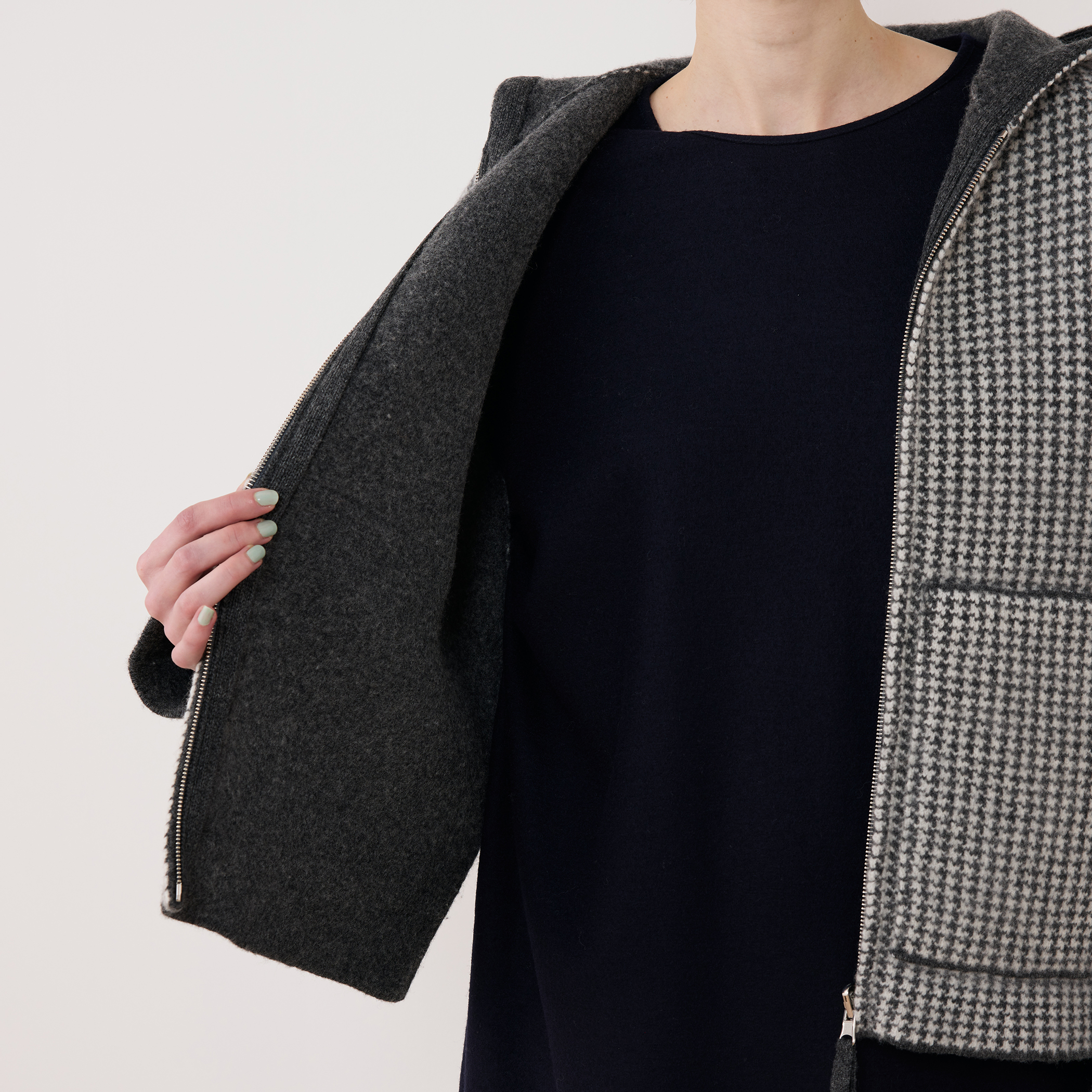 オーストラリアンラムズウールダブルフェイス ジップアップブルゾン