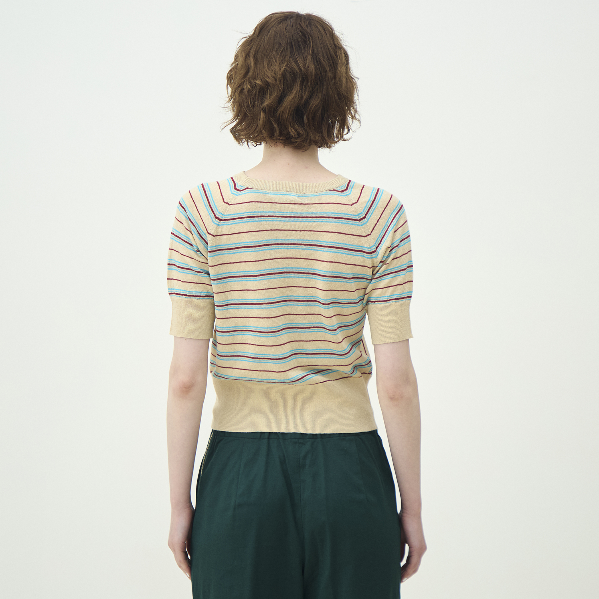 Drawer☆RESORT2 16Gミラノ編みヘムフレアショートスリーブ Drawer - Drawer☆RESORT2 16Gミラノ編みヘムフレアショートスリーブの