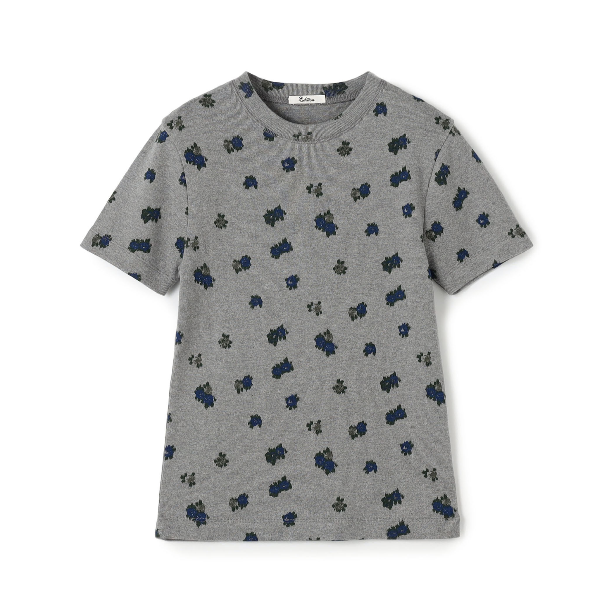 コットンモダールフライス フラワープリント Tシャツ